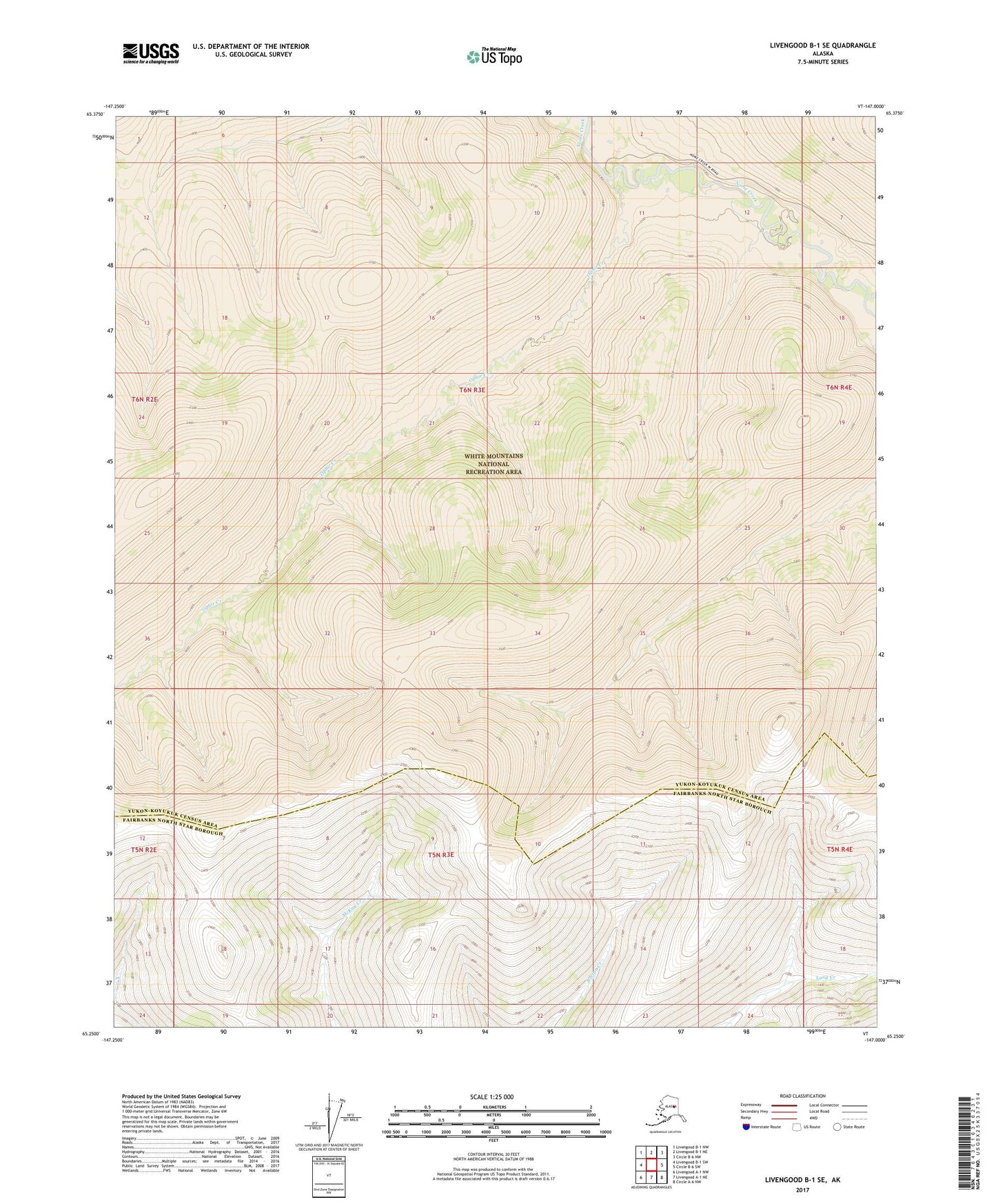 Livengood B-1 SE Alaska US Topo Map Image