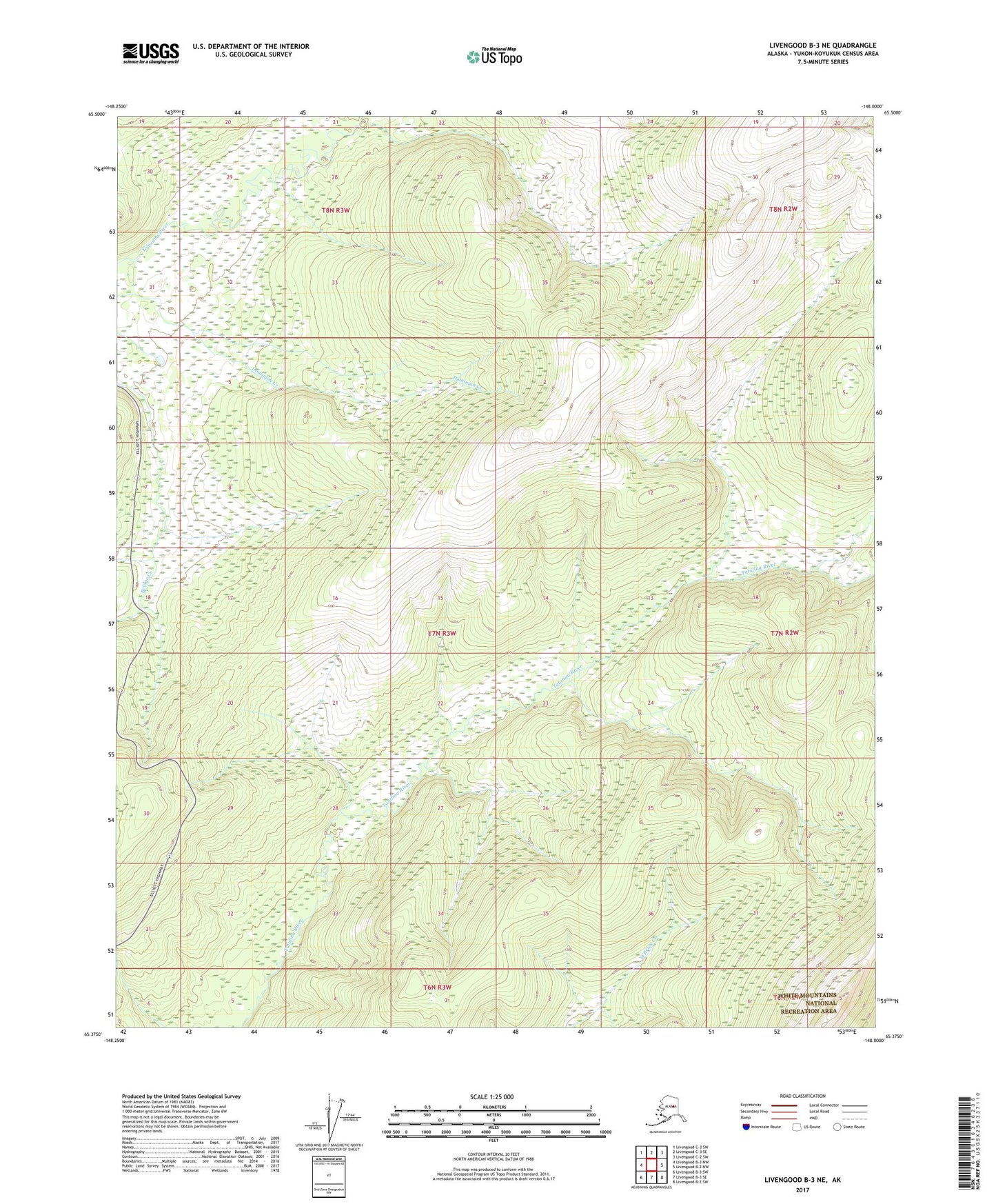 Livengood B-3 NE Alaska US Topo Map Image