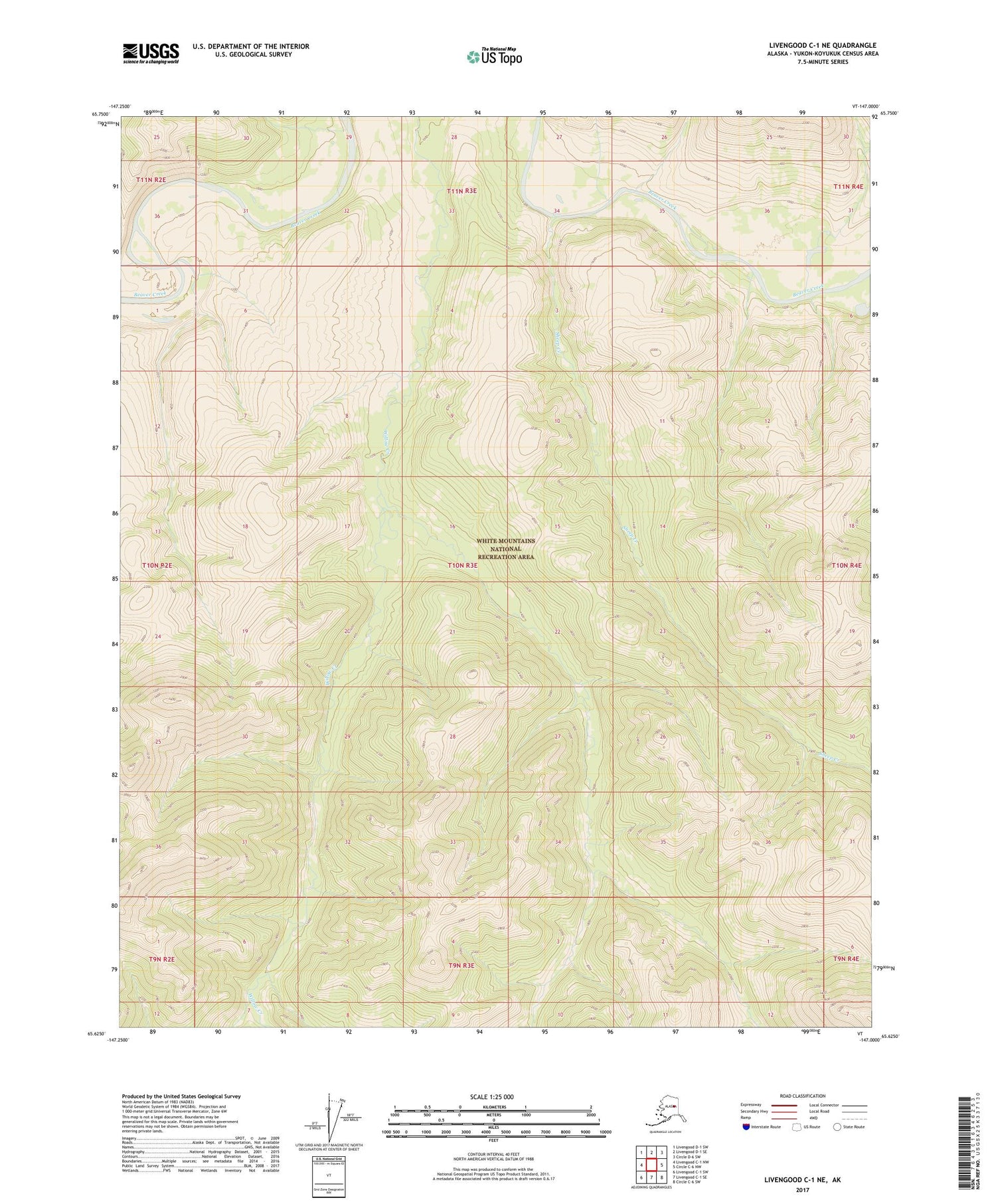 Livengood C-1 NE Alaska US Topo Map Image
