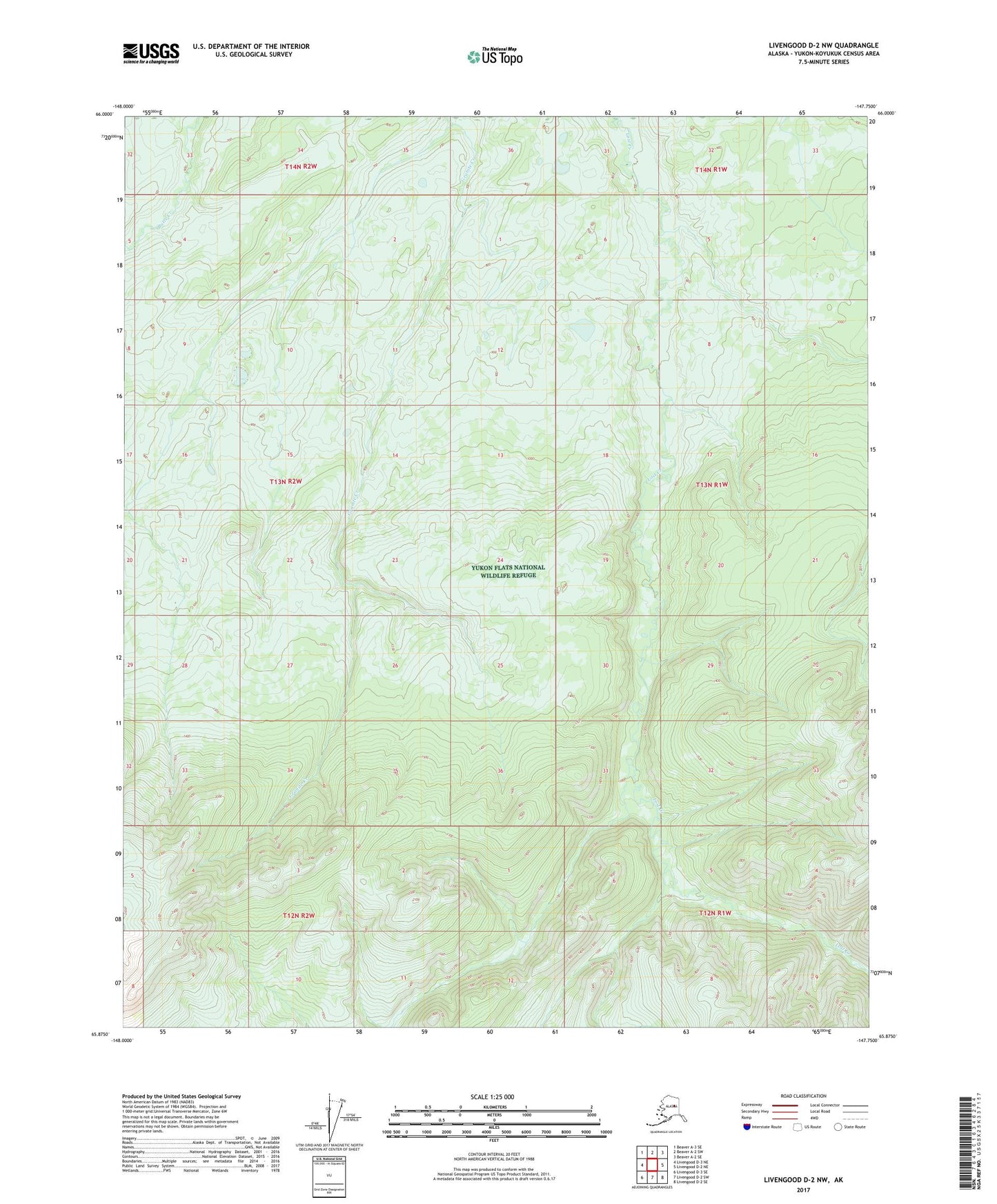 Livengood D-2 NW Alaska US Topo Map Image