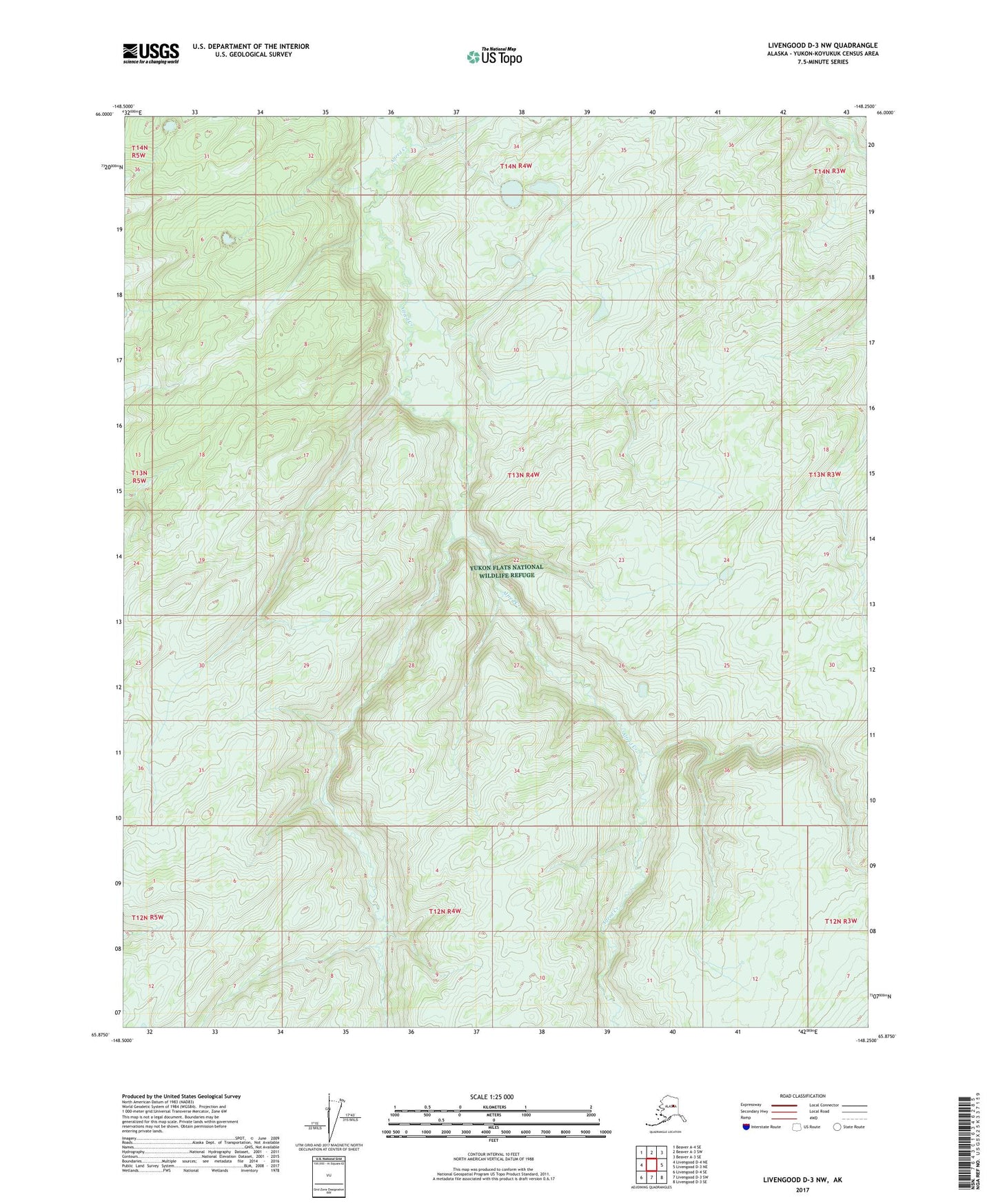 Livengood D-3 NW Alaska US Topo Map Image