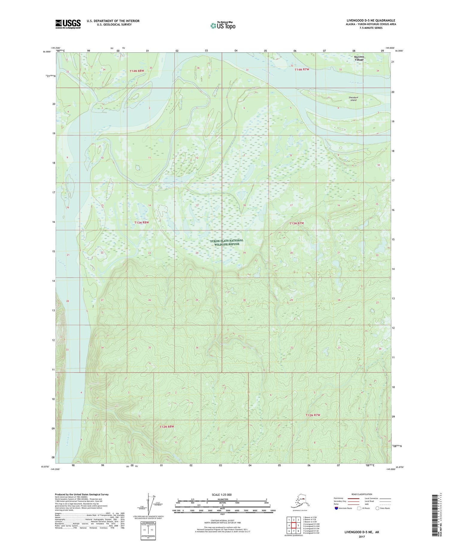 Livengood D-5 NE Alaska US Topo Map Image