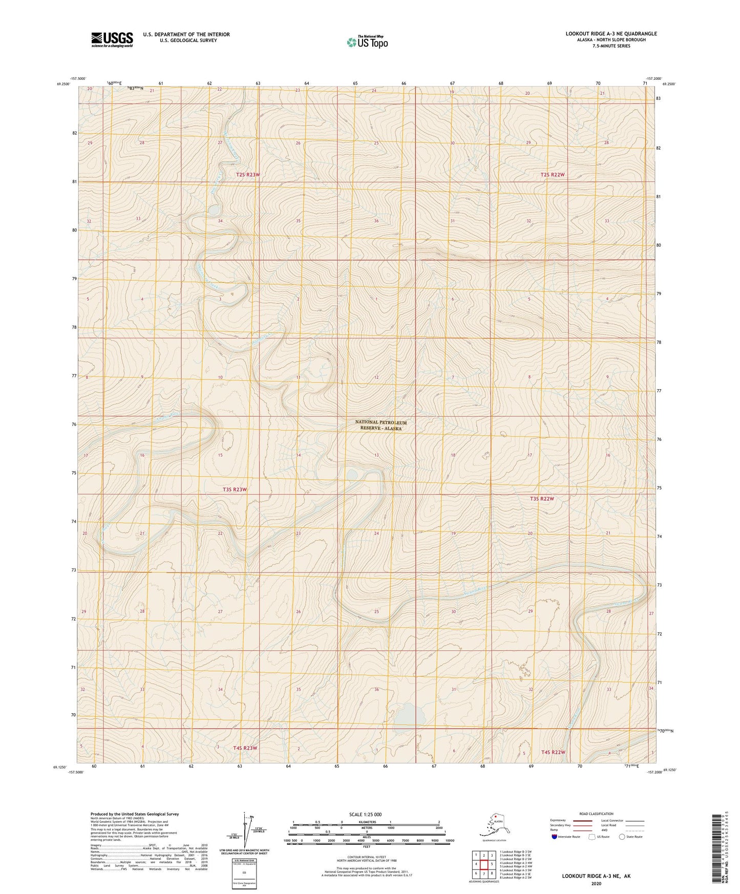 Lookout Ridge A-3 NE Alaska US Topo Map Image