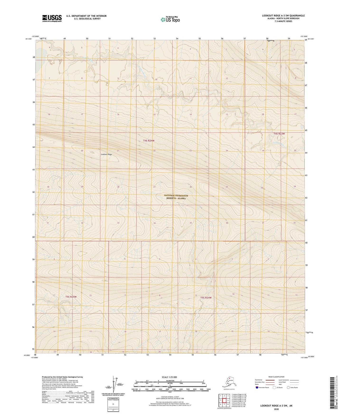 Lookout Ridge A-3 SW Alaska US Topo Map Image