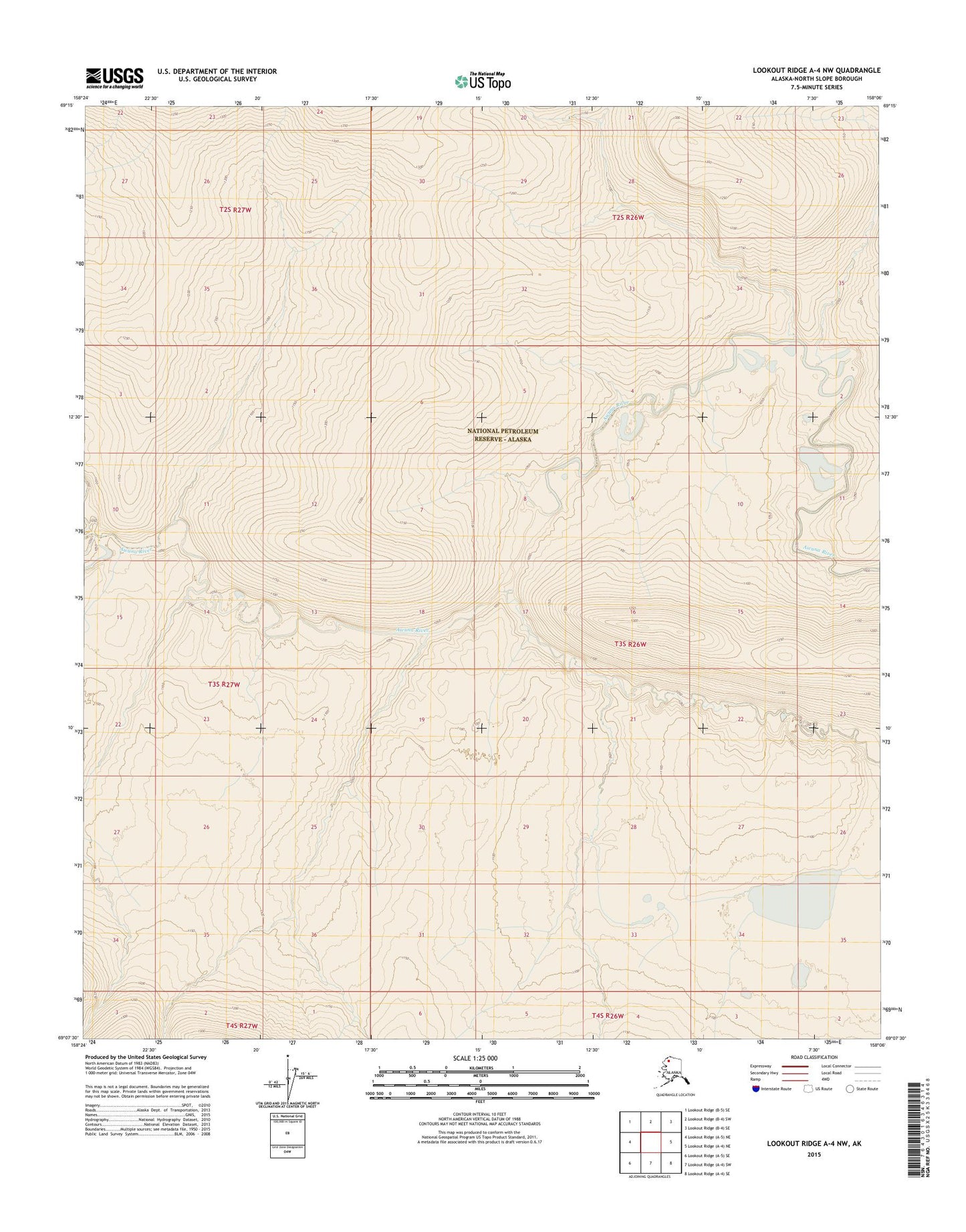 Lookout Ridge A-4 NW Alaska US Topo Map Image