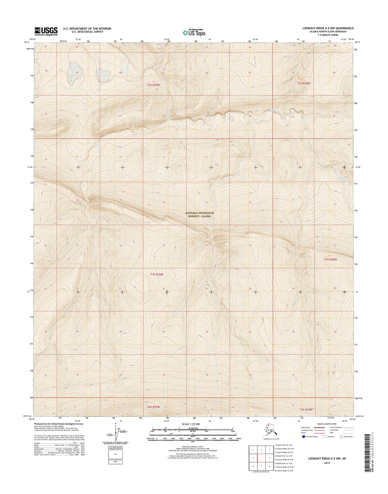 Lookout Ridge A-5 NW Alaska US Topo Map Image