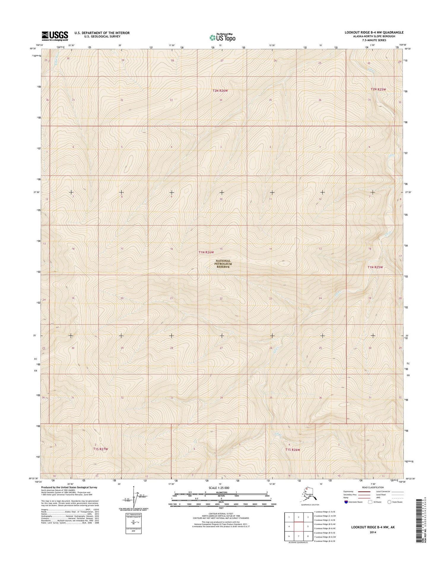 Lookout Ridge B-4 NW Alaska US Topo Map Image