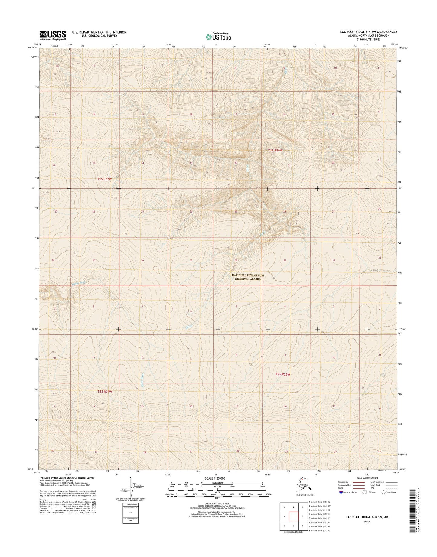 Lookout Ridge B-4 SW Alaska US Topo Map Image