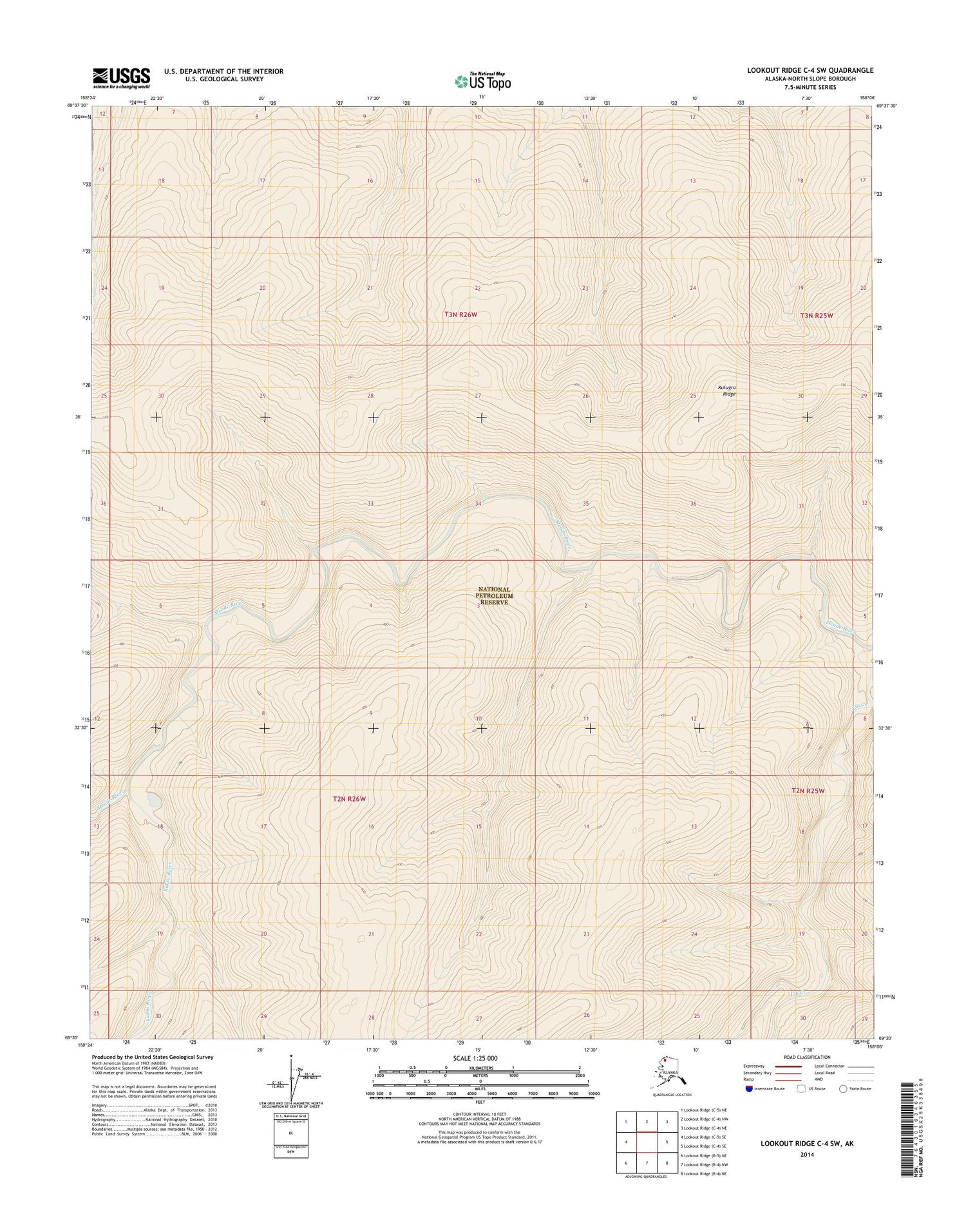 Lookout Ridge C-4 SW Alaska US Topo Map Image
