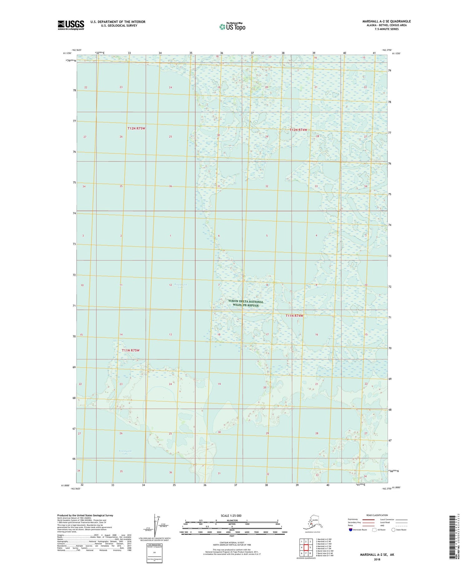 Marshall A-2 SE Alaska US Topo Map Image