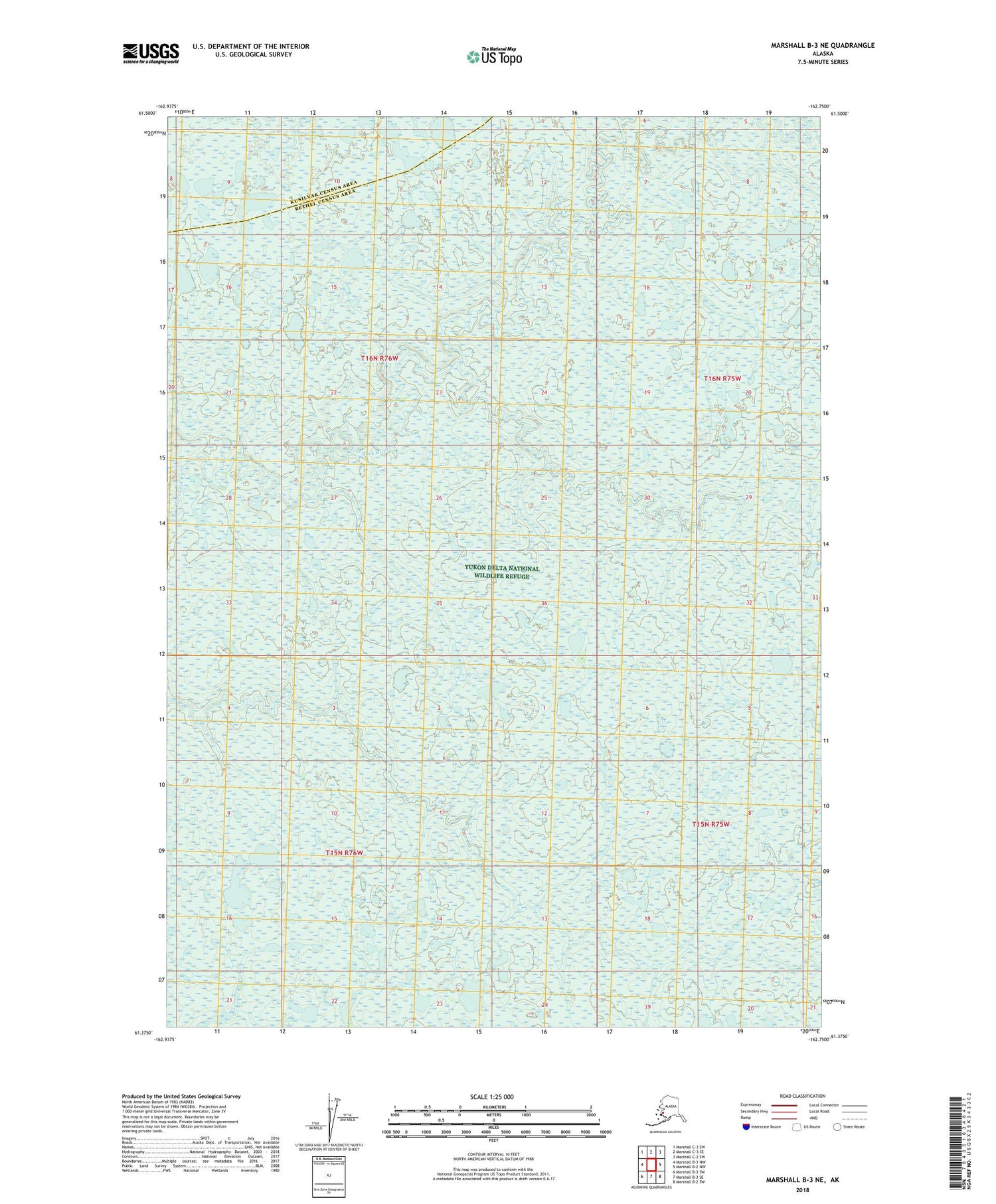 Marshall B-3 NE Alaska US Topo Map Image