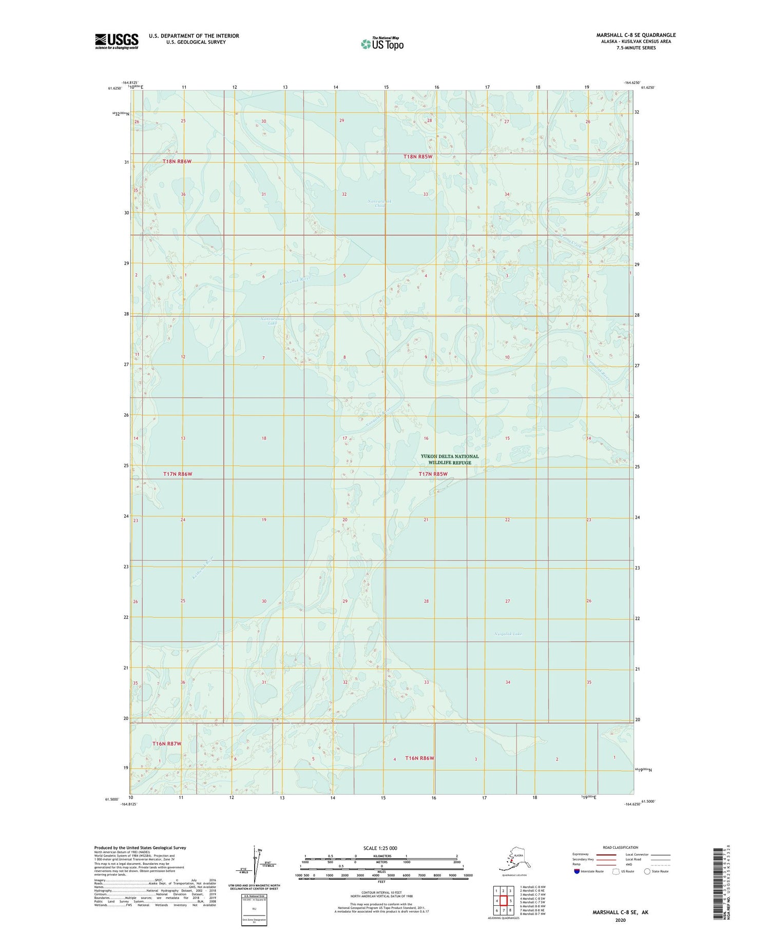Marshall C-8 SE Alaska US Topo Map Image