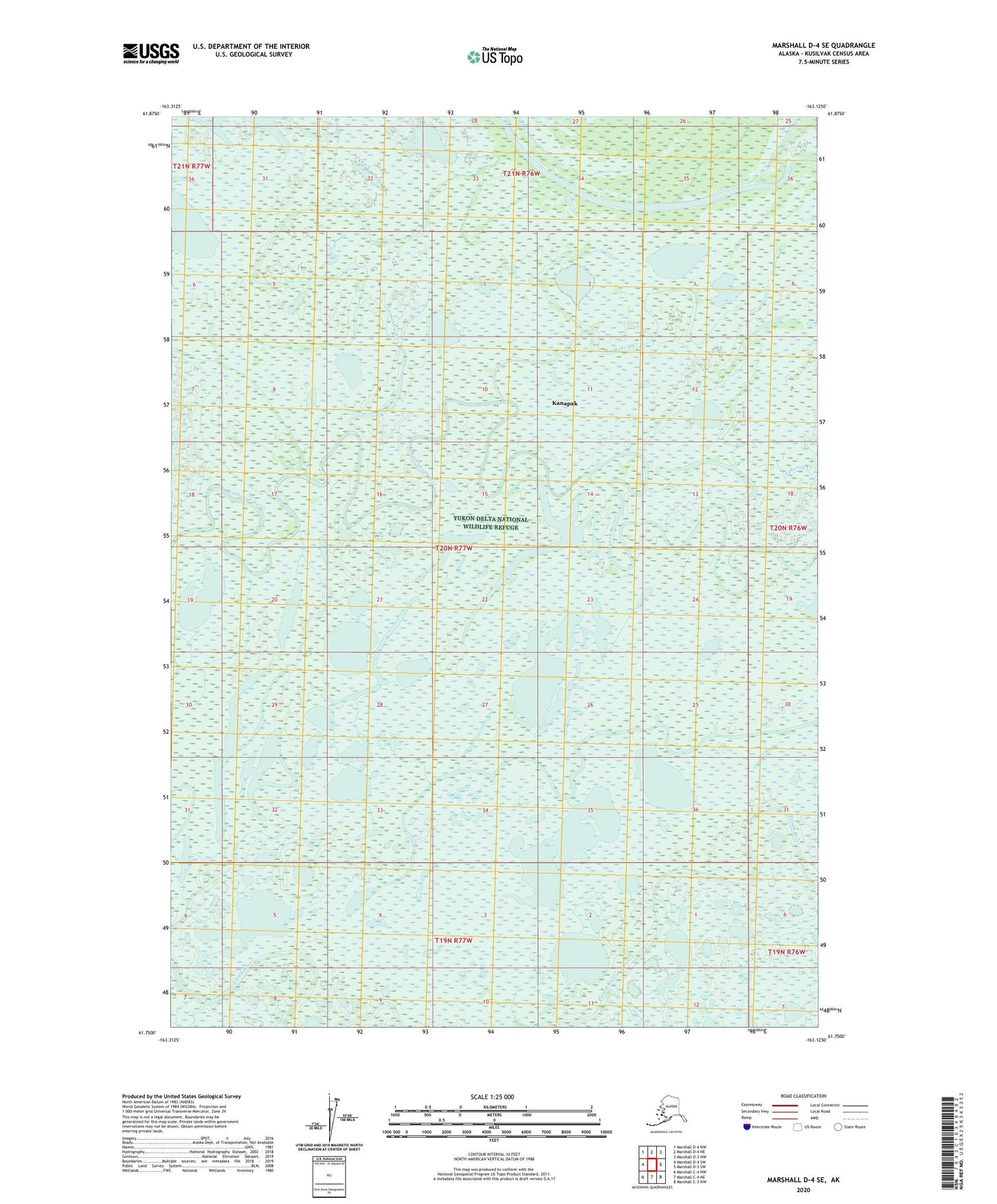 Marshall D-4 SE Alaska US Topo Map Image