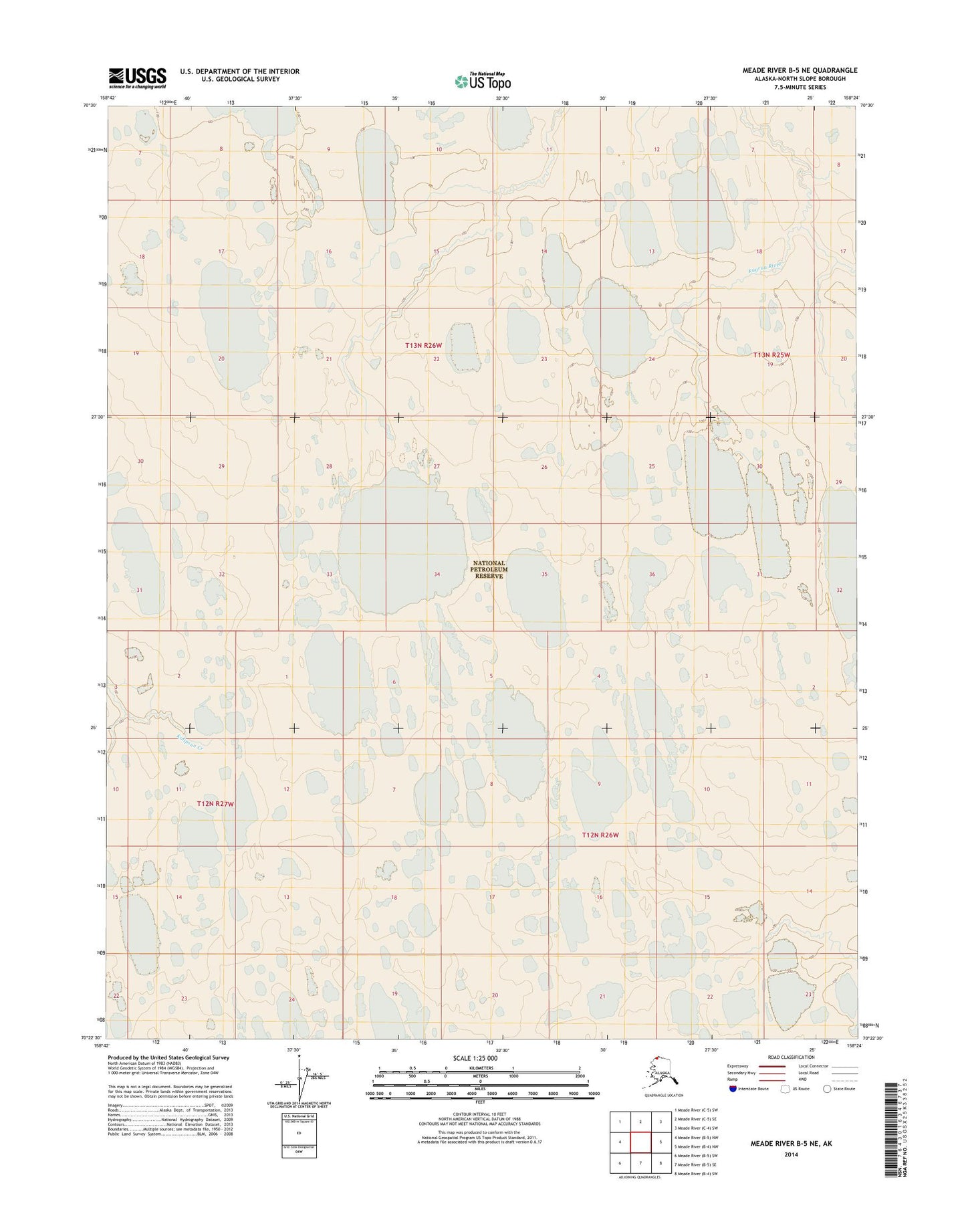 Meade River B-5 NE Alaska US Topo Map Image