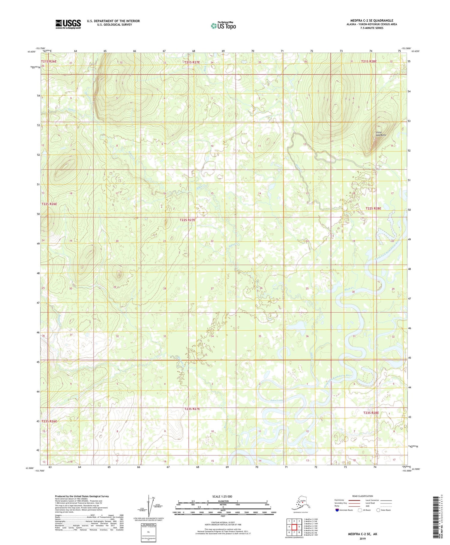 Medfra C-2 SE Alaska US Topo Map Image