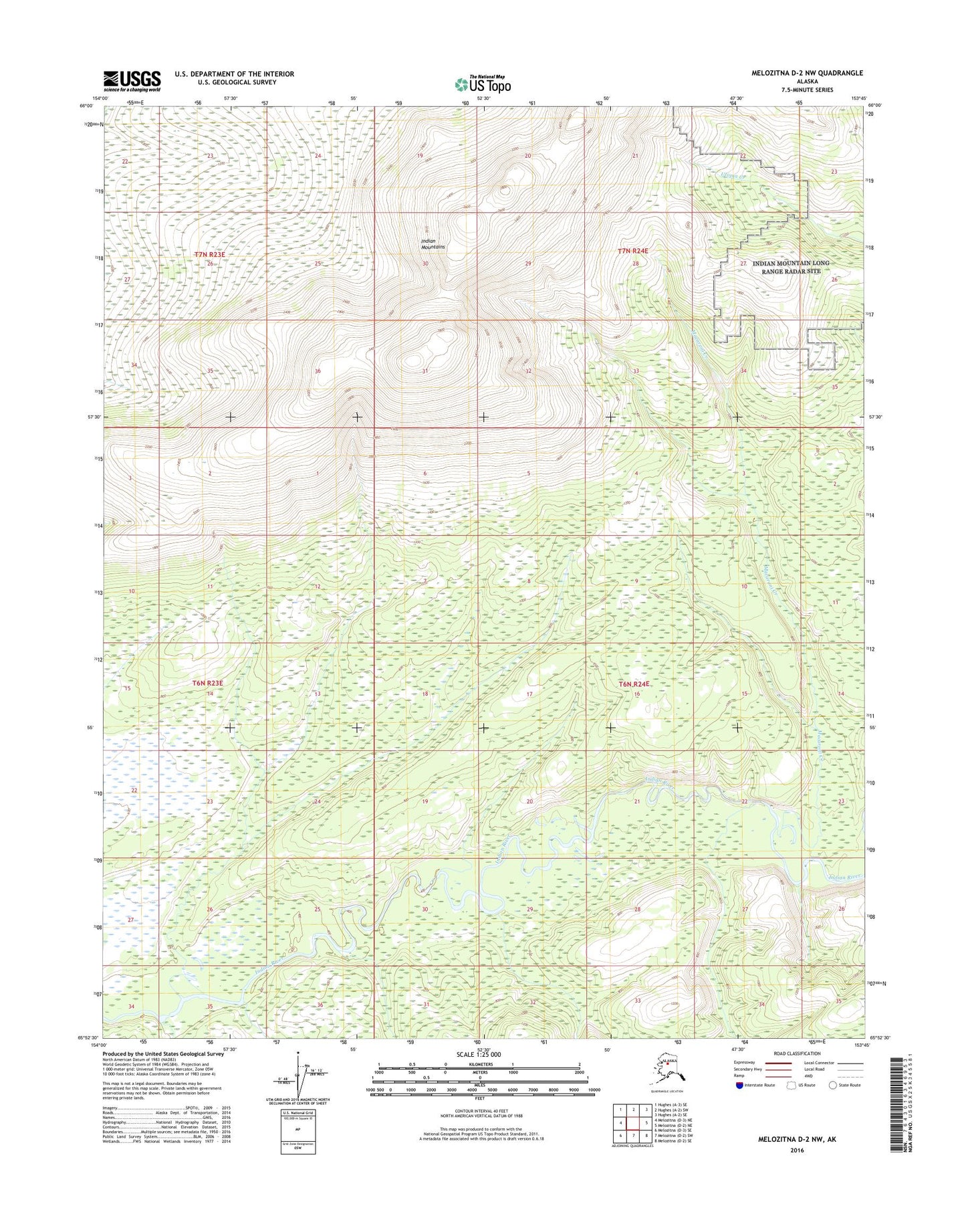 Melozitna D-2 NW Alaska US Topo Map Image