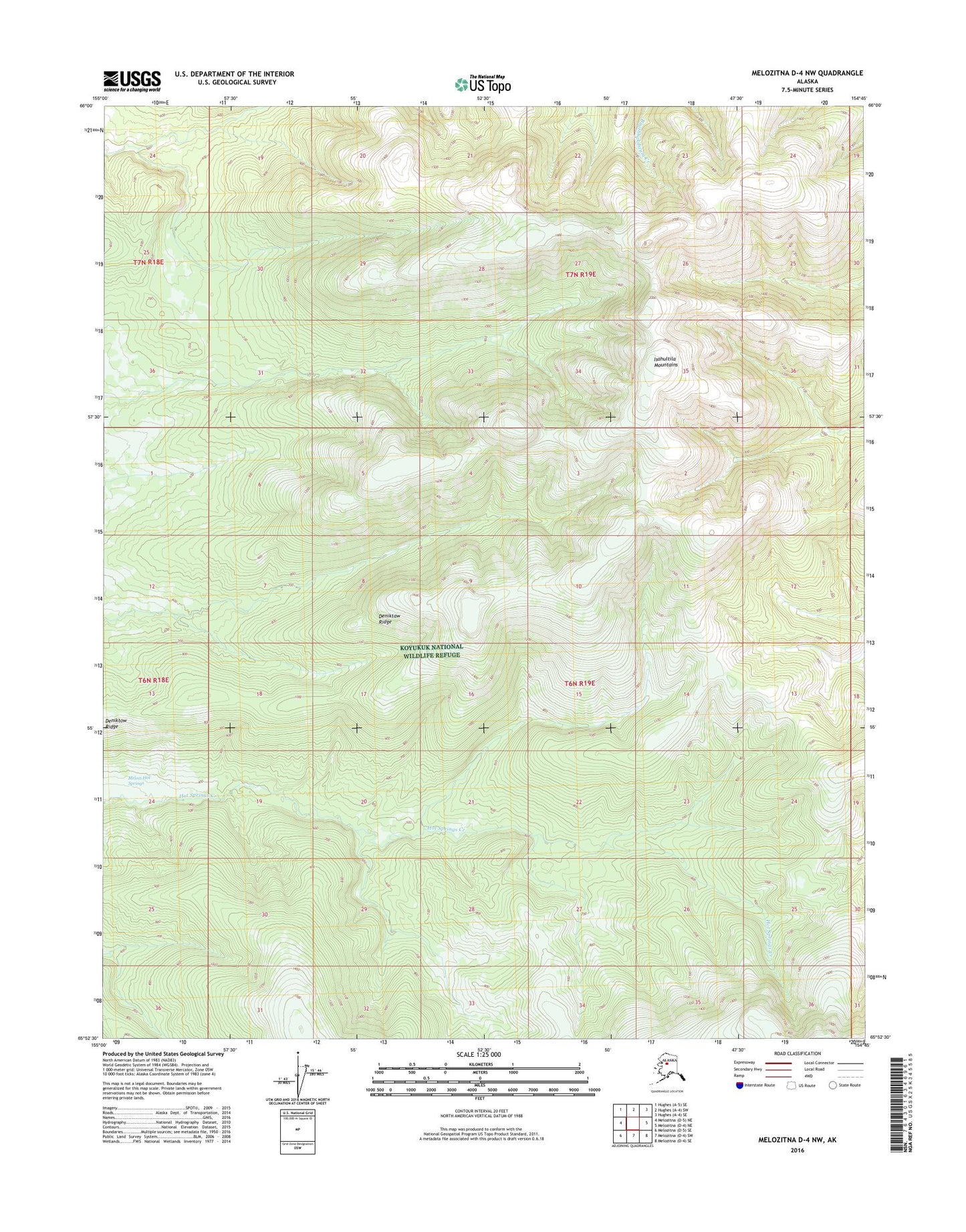Melozitna D-4 NW Alaska US Topo Map Image