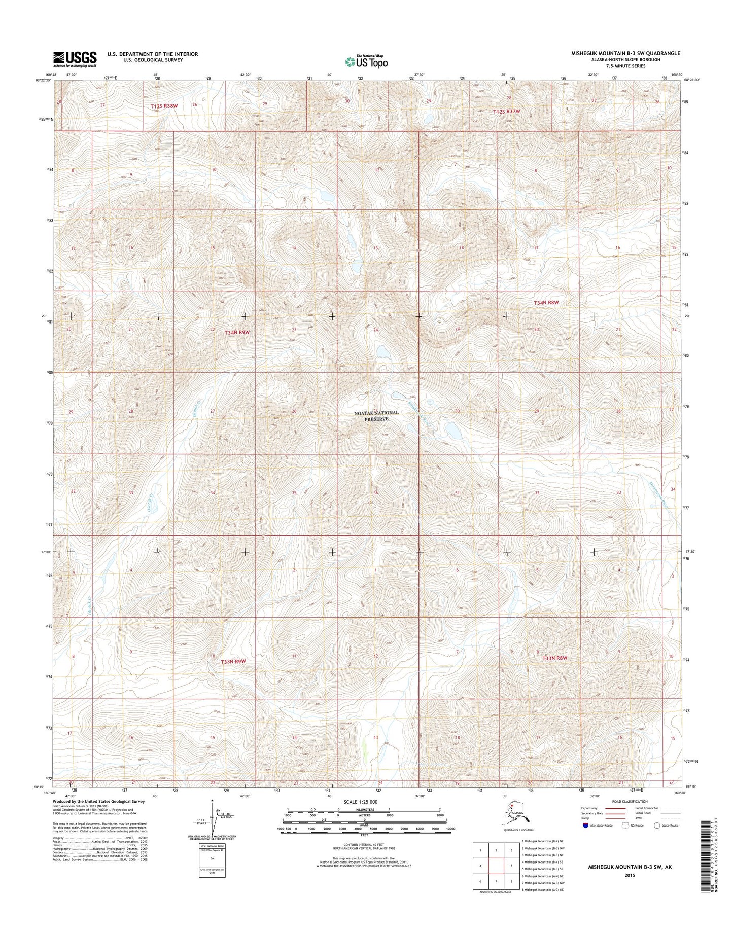 Misheguk Mountain B-3 SW Alaska US Topo Map Image