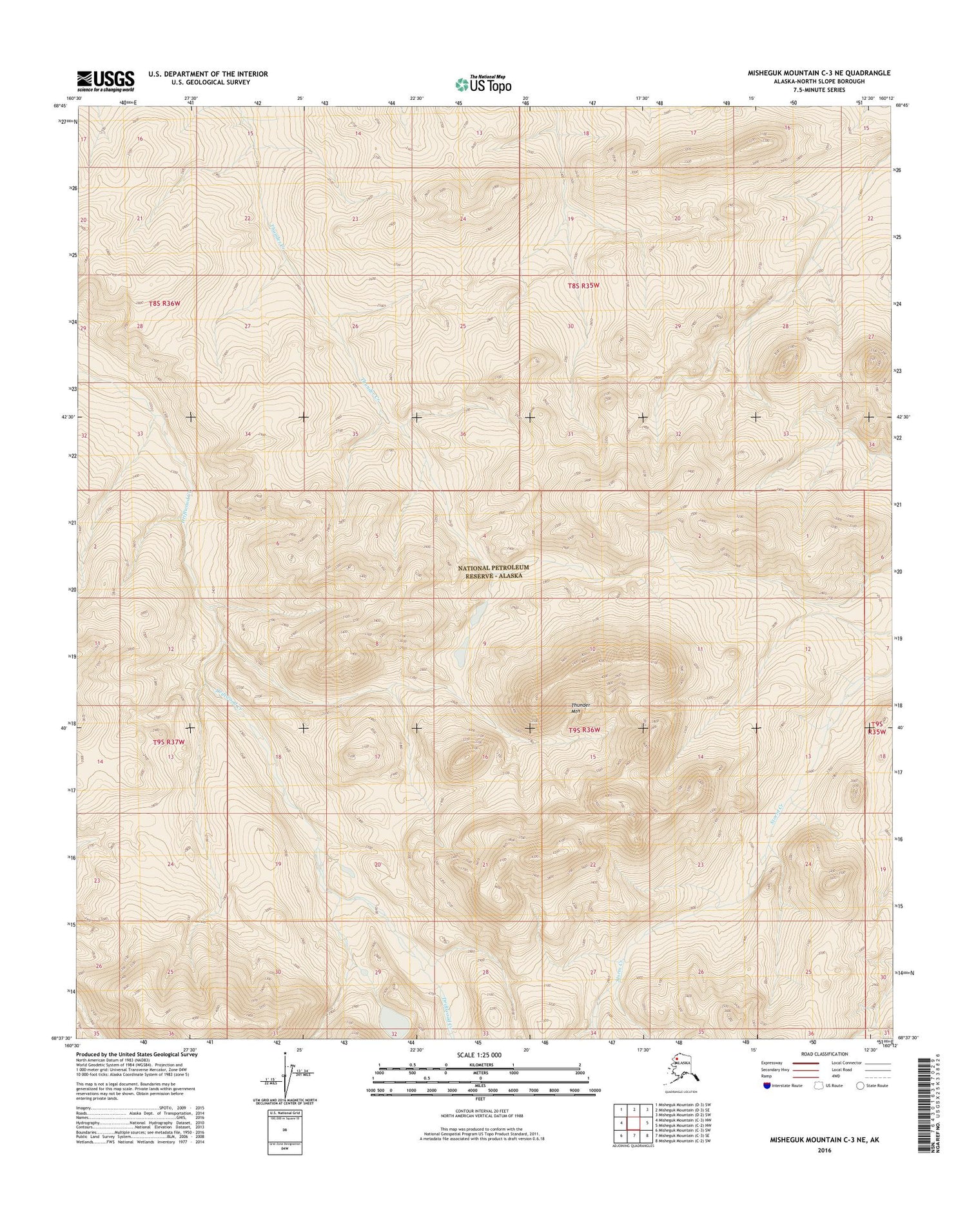 Misheguk Mountain C-3 NE Alaska US Topo Map Image