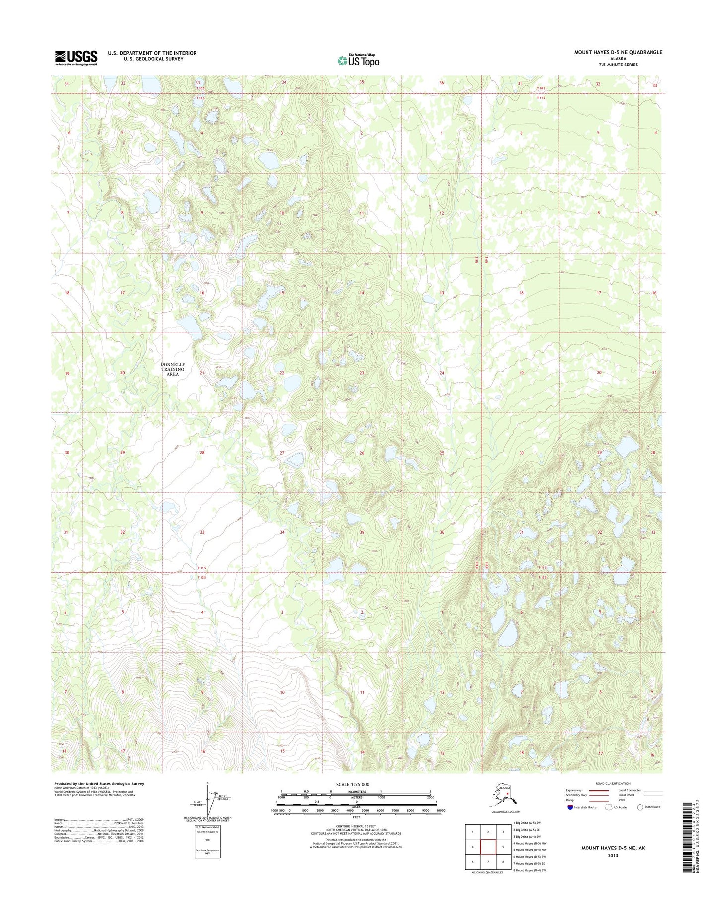 Mount Hayes D-5 NE Alaska US Topo Map Image
