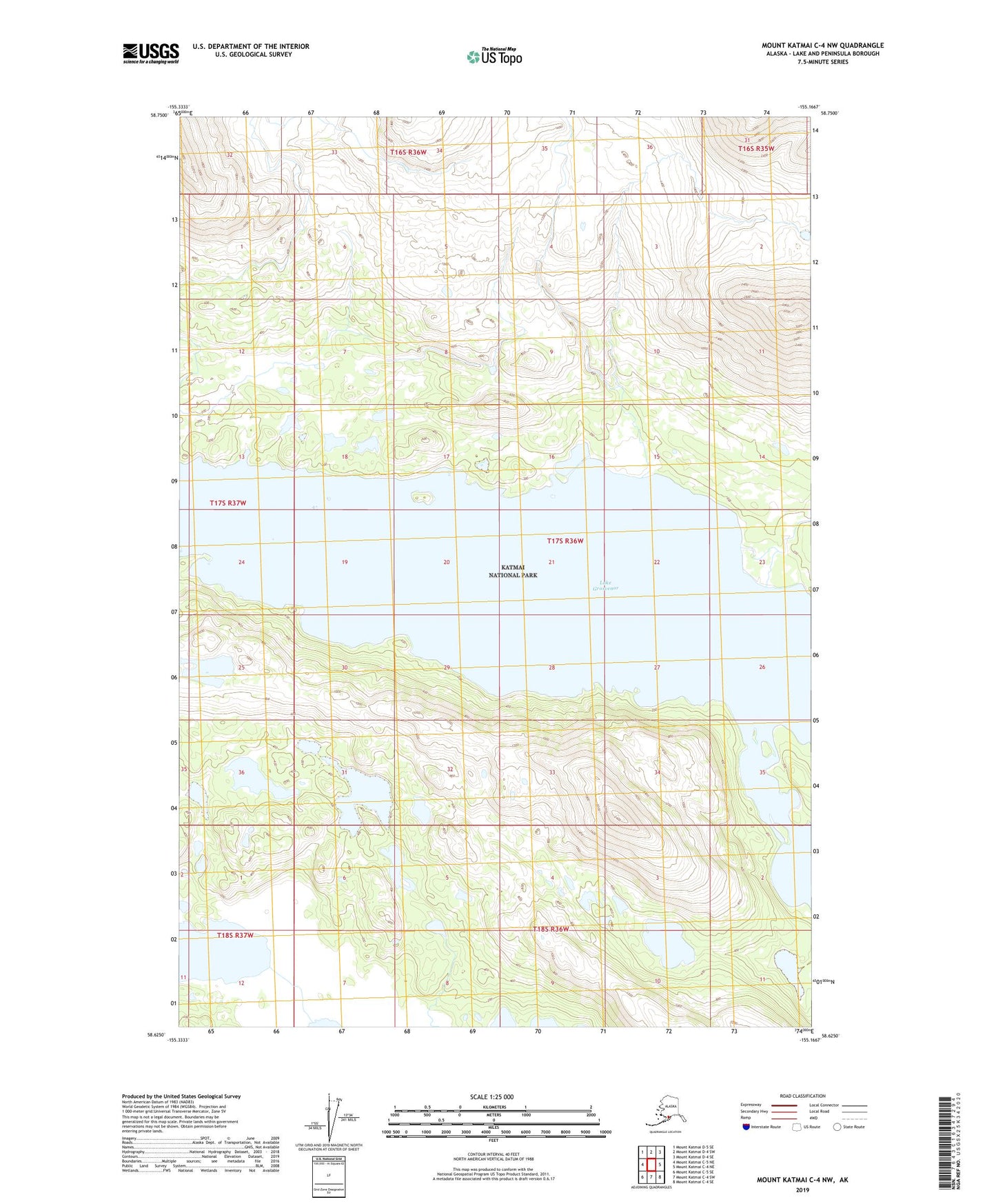 Mount Katmai C-4 NW Alaska US Topo Map Image