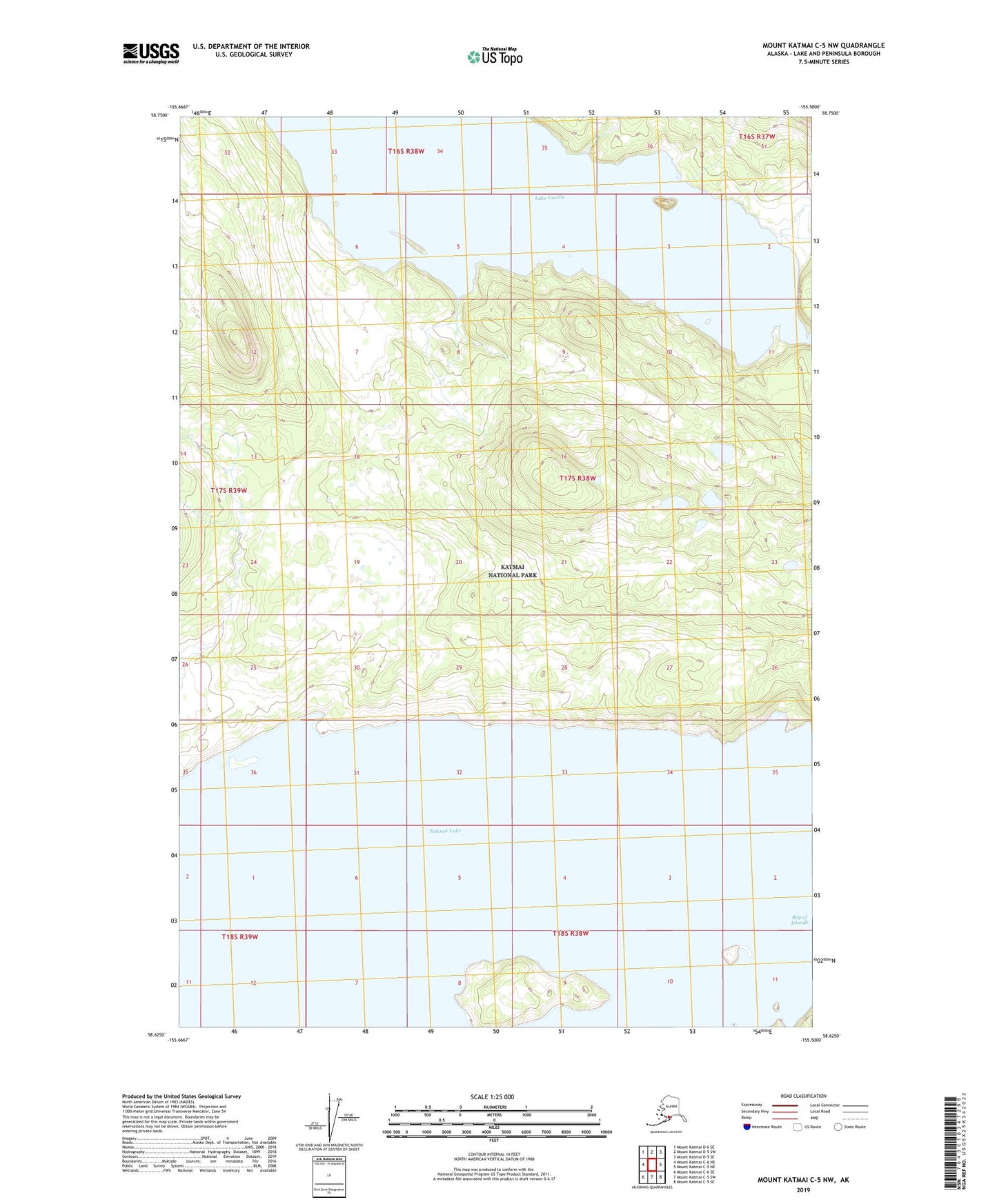 Mount Katmai C-5 NW Alaska US Topo Map Image