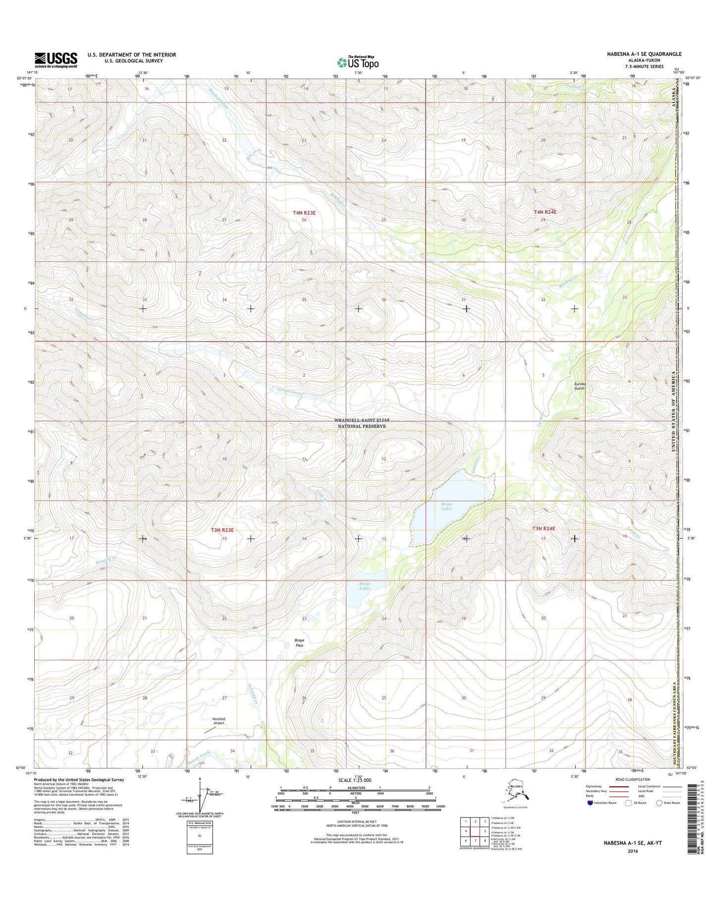 Nabesna A-1 SE Alaska US Topo Map Image