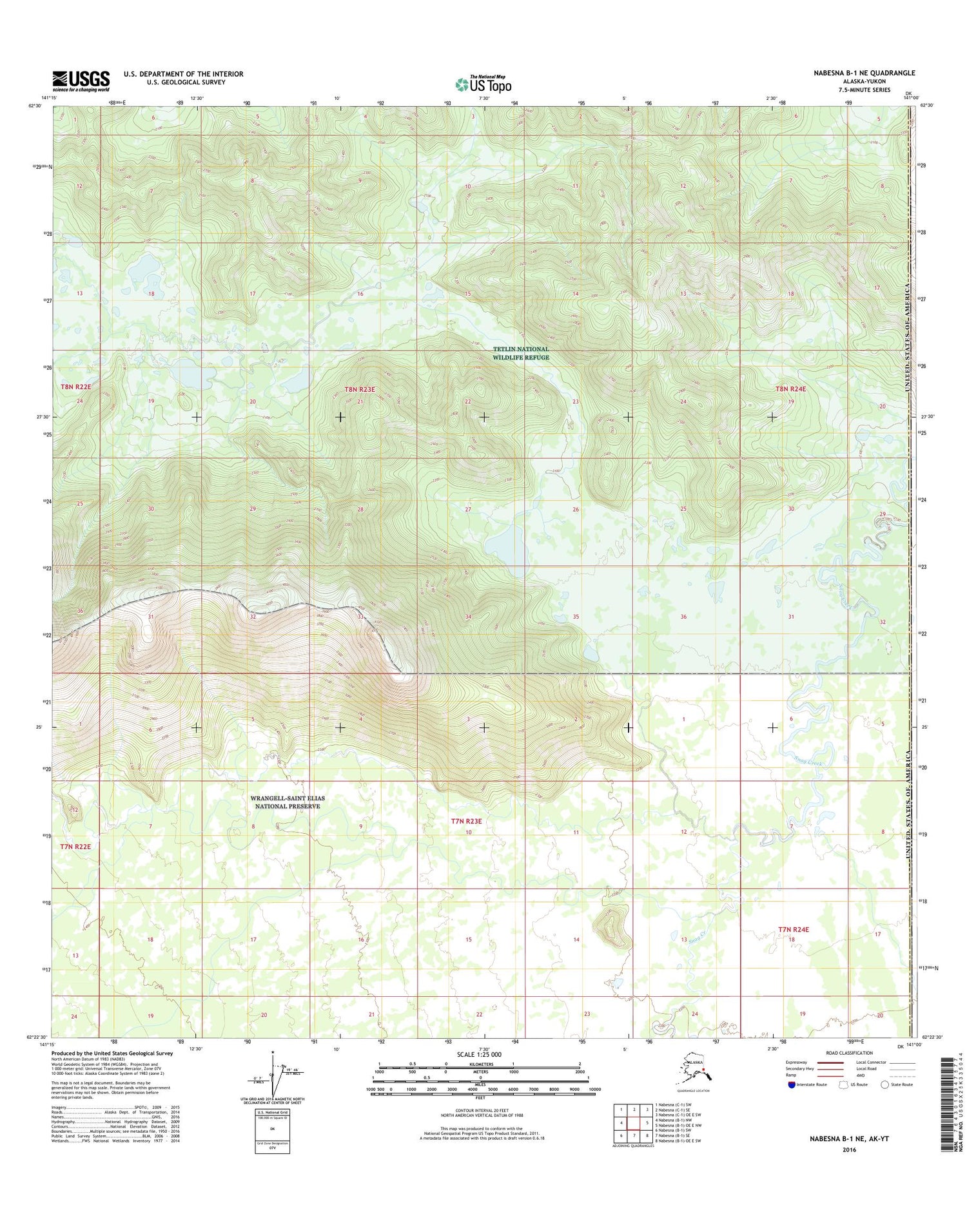 Nabesna B-1 NE Alaska US Topo Map Image