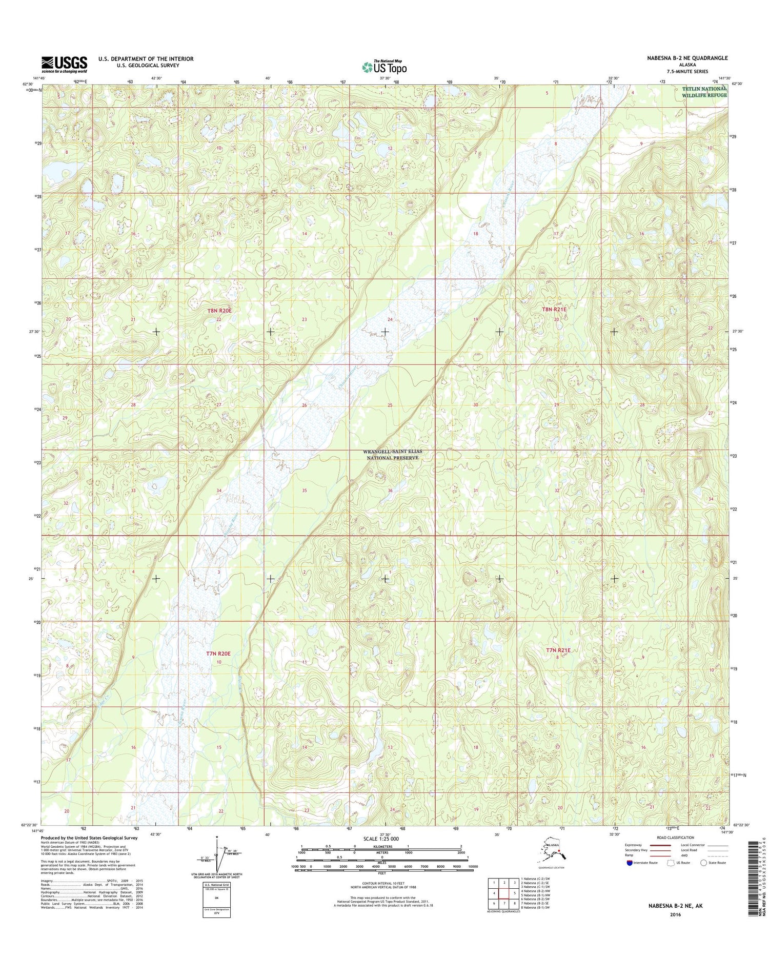 Nabesna B-2 NE Alaska US Topo Map Image