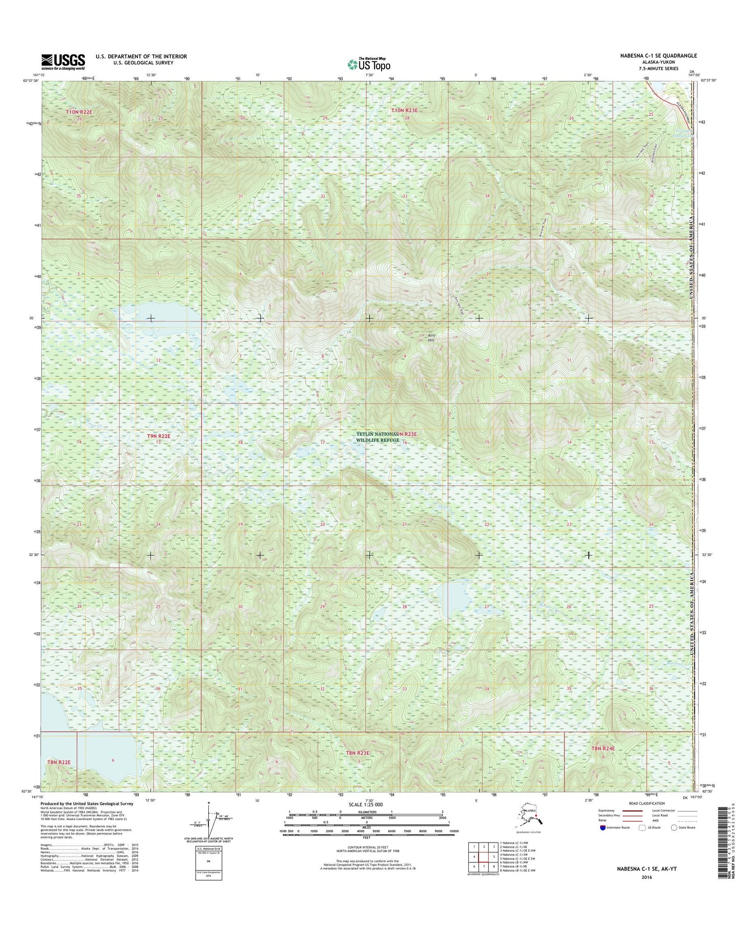 Nabesna C-1 SE Alaska US Topo Map Image