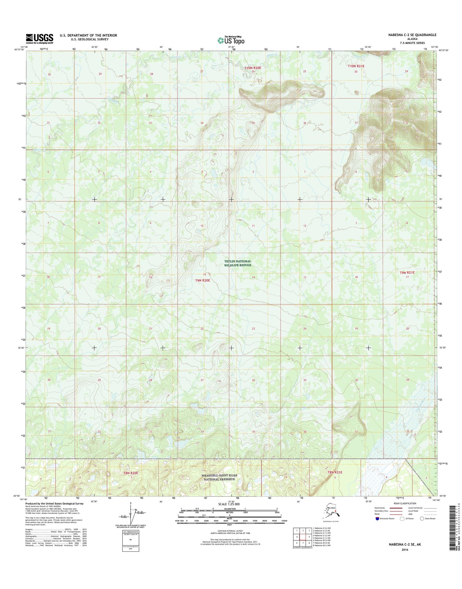 Nabesna C-2 SE Alaska US Topo Map Image