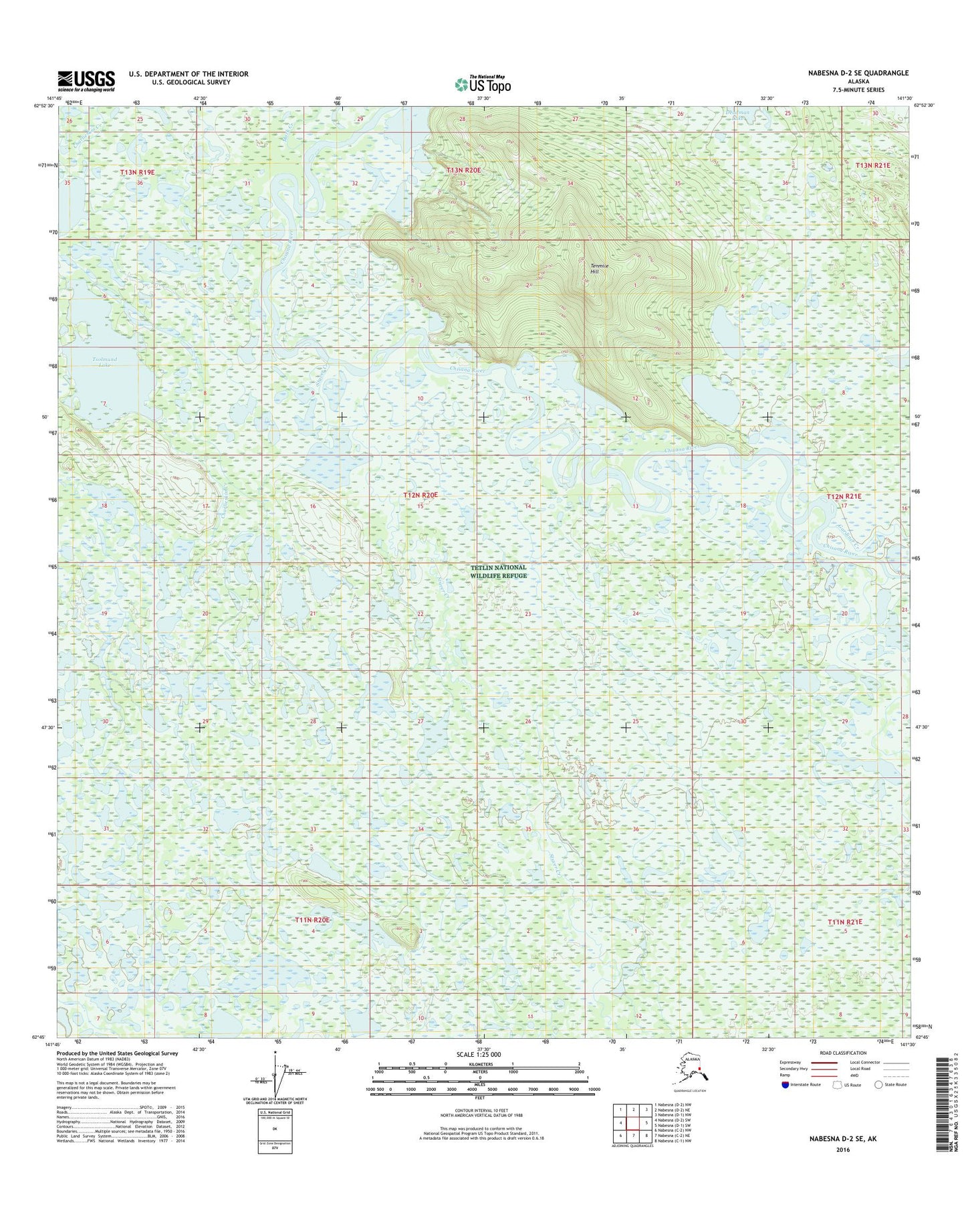 Nabesna D-2 SE Alaska US Topo Map Image