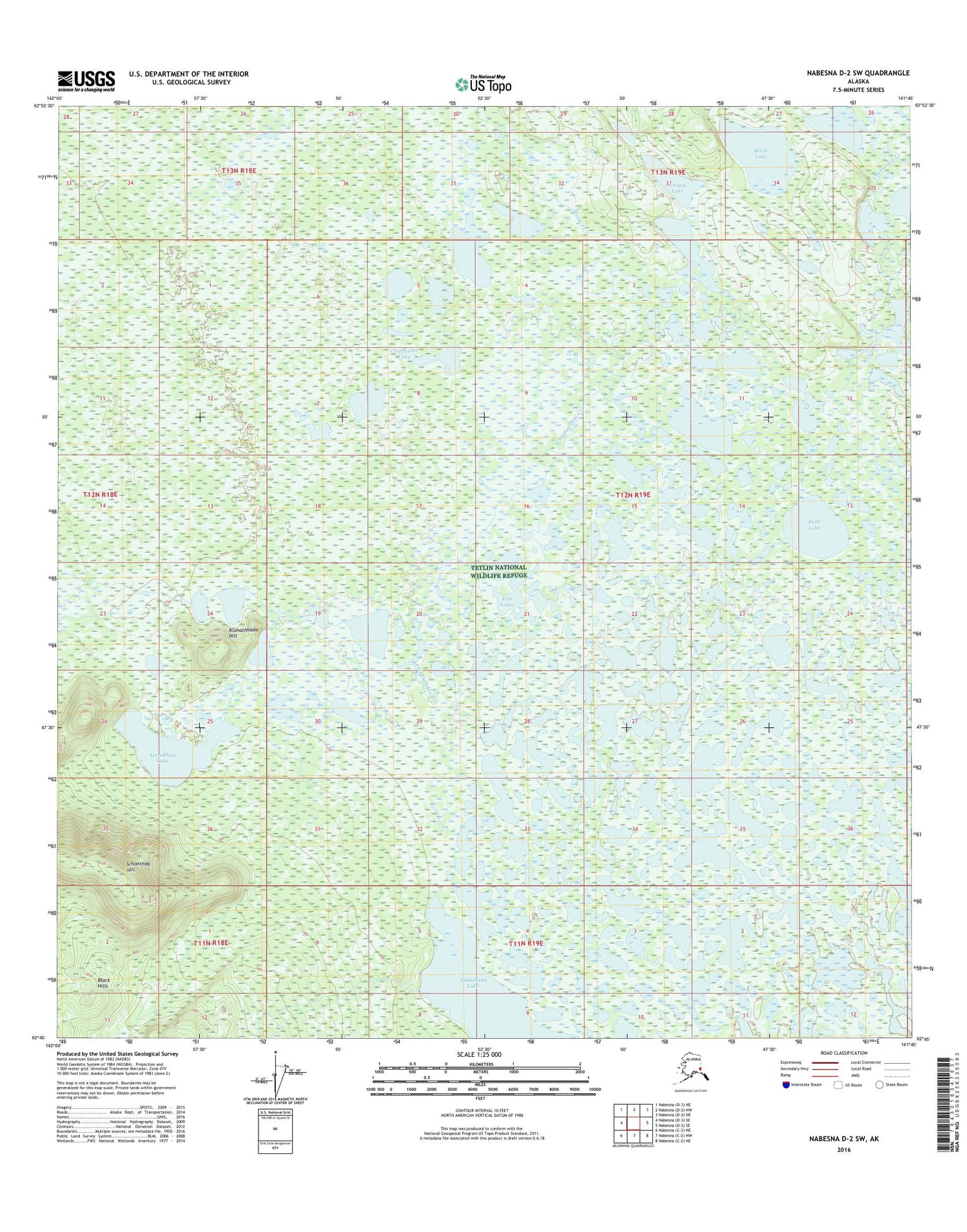 Nabesna D-2 SW Alaska US Topo Map Image