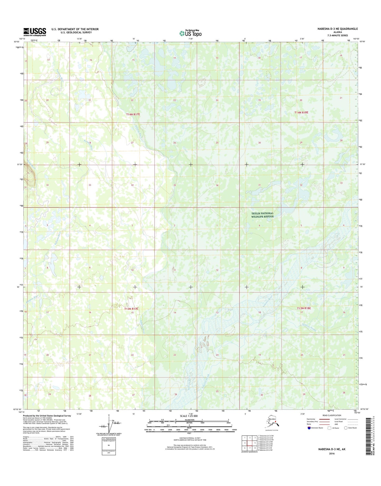 Nabesna D-3 NE Alaska US Topo Map Image
