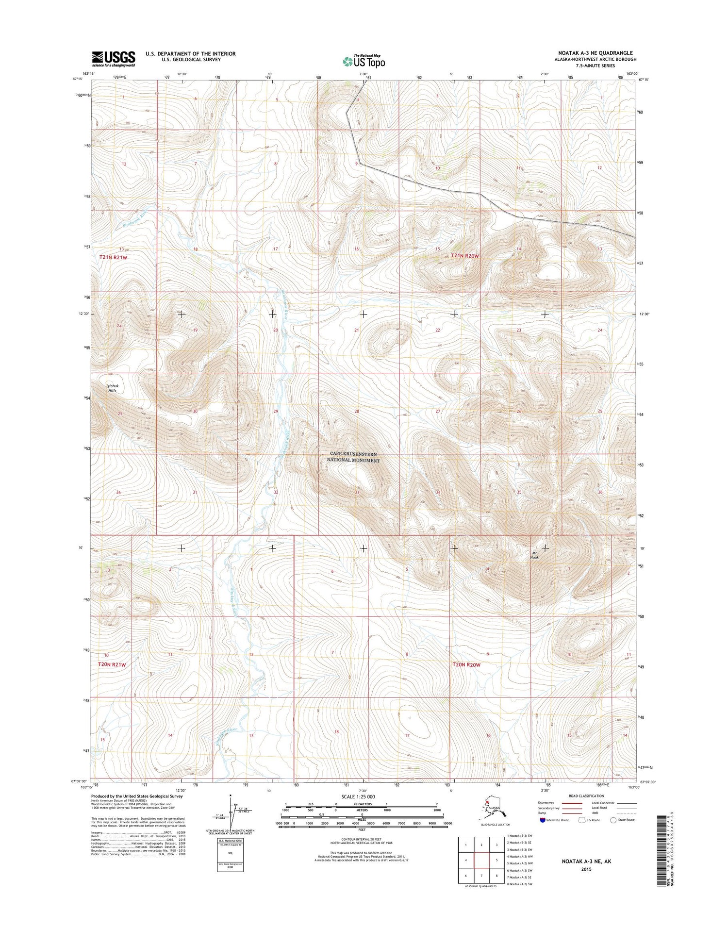 Noatak A-3 NE Alaska US Topo Map Image