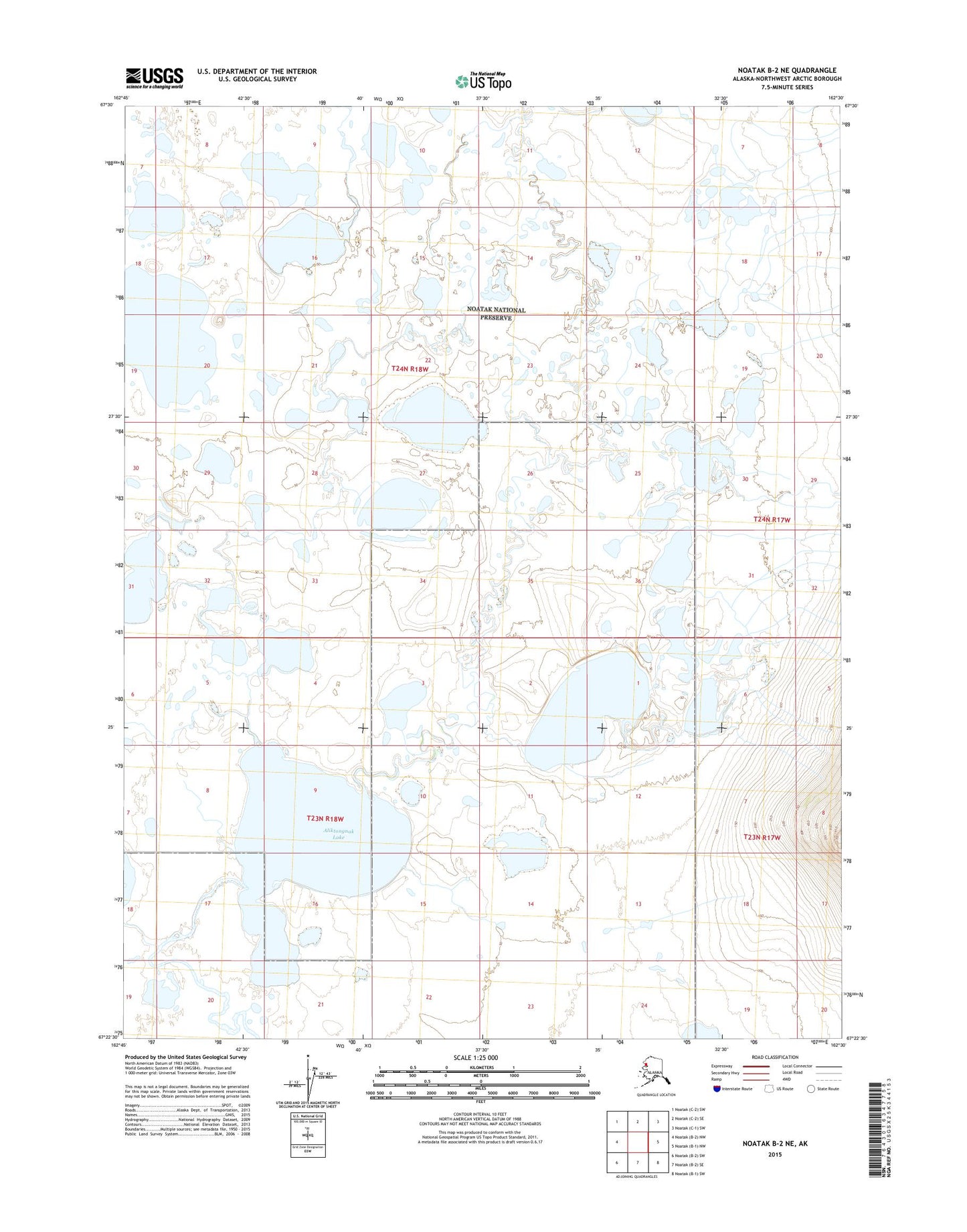 Noatak B-2 NE Alaska US Topo Map Image