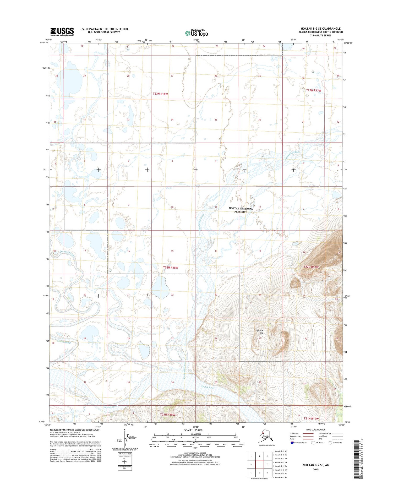 Noatak B-2 SE Alaska US Topo Map Image