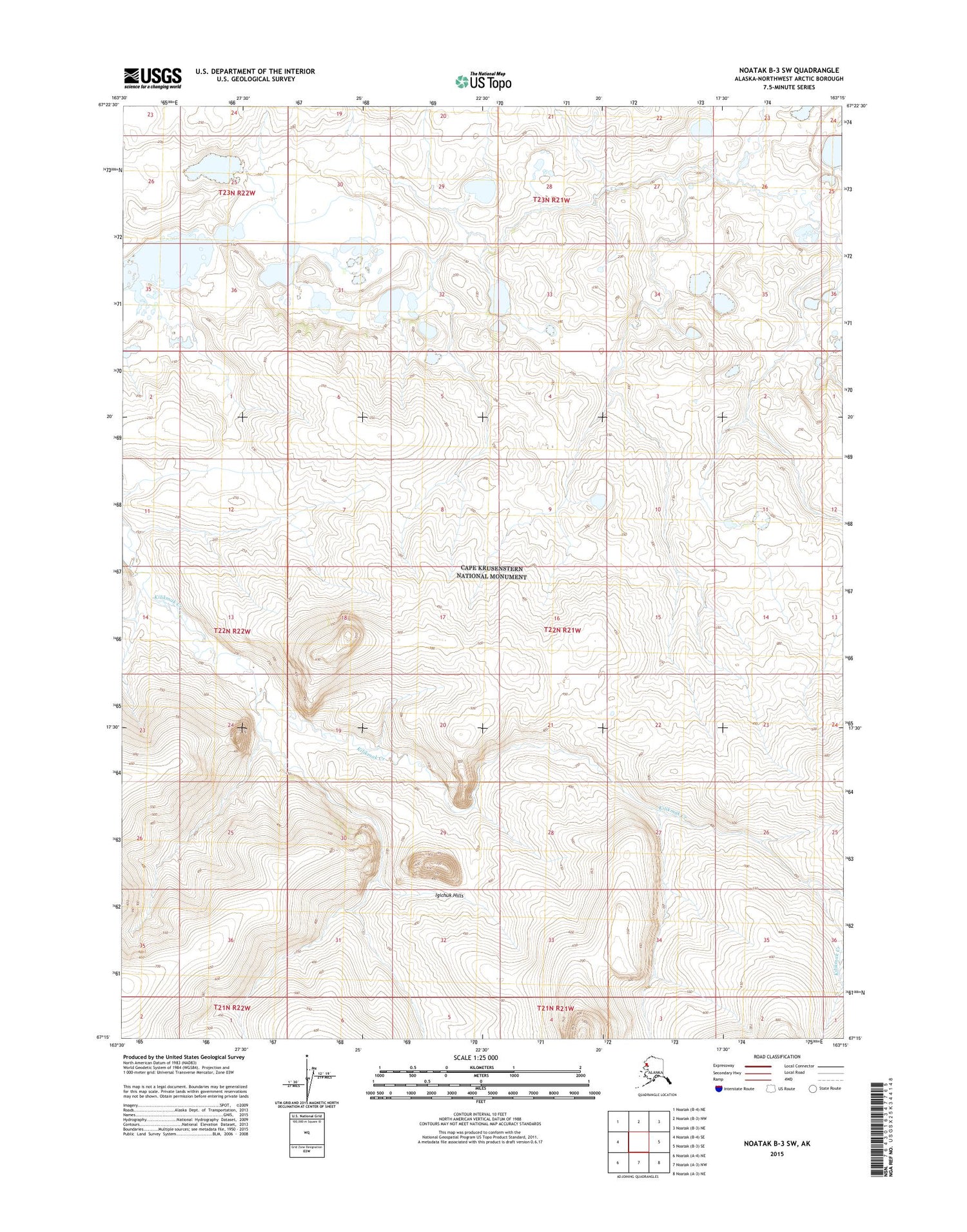 Noatak B-3 SW Alaska US Topo Map Image