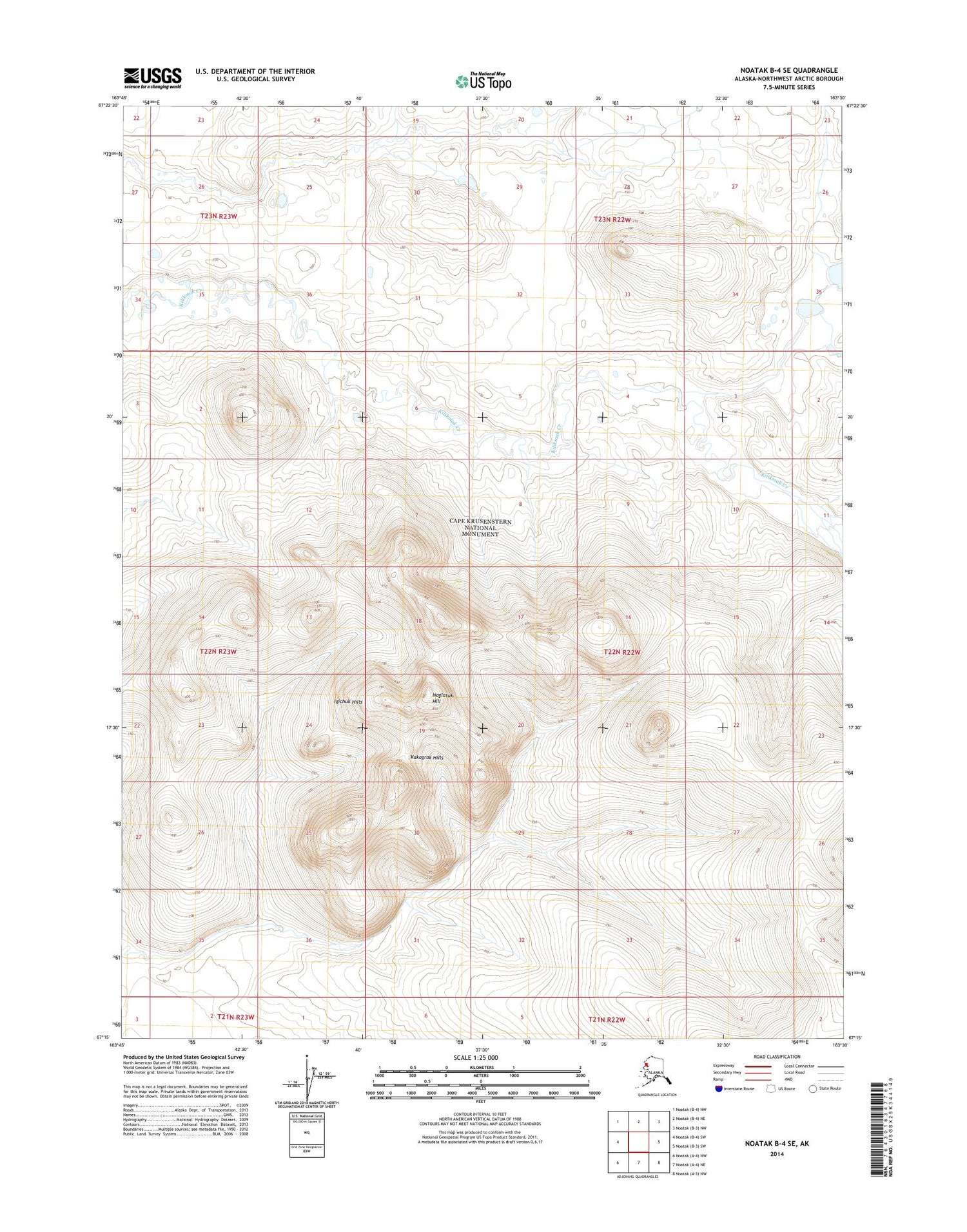 Noatak B-4 SE Alaska US Topo Map Image