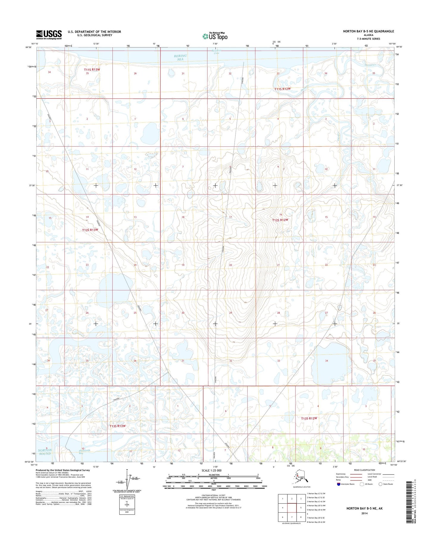 Norton Bay B-5 NE Alaska US Topo Map Image