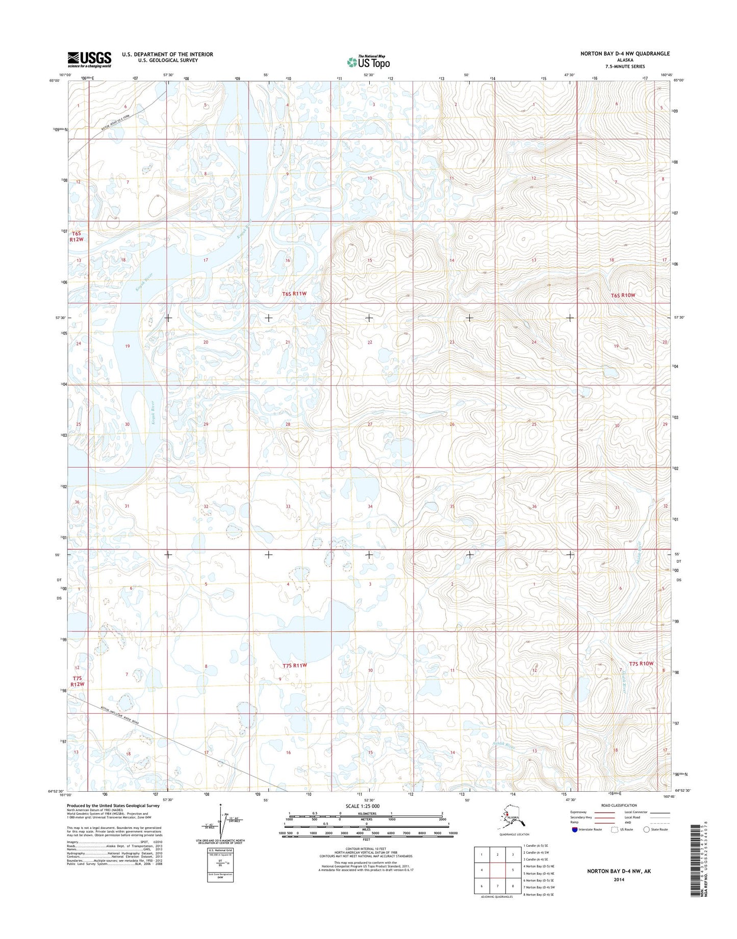 Norton Bay D-4 NW Alaska US Topo Map Image