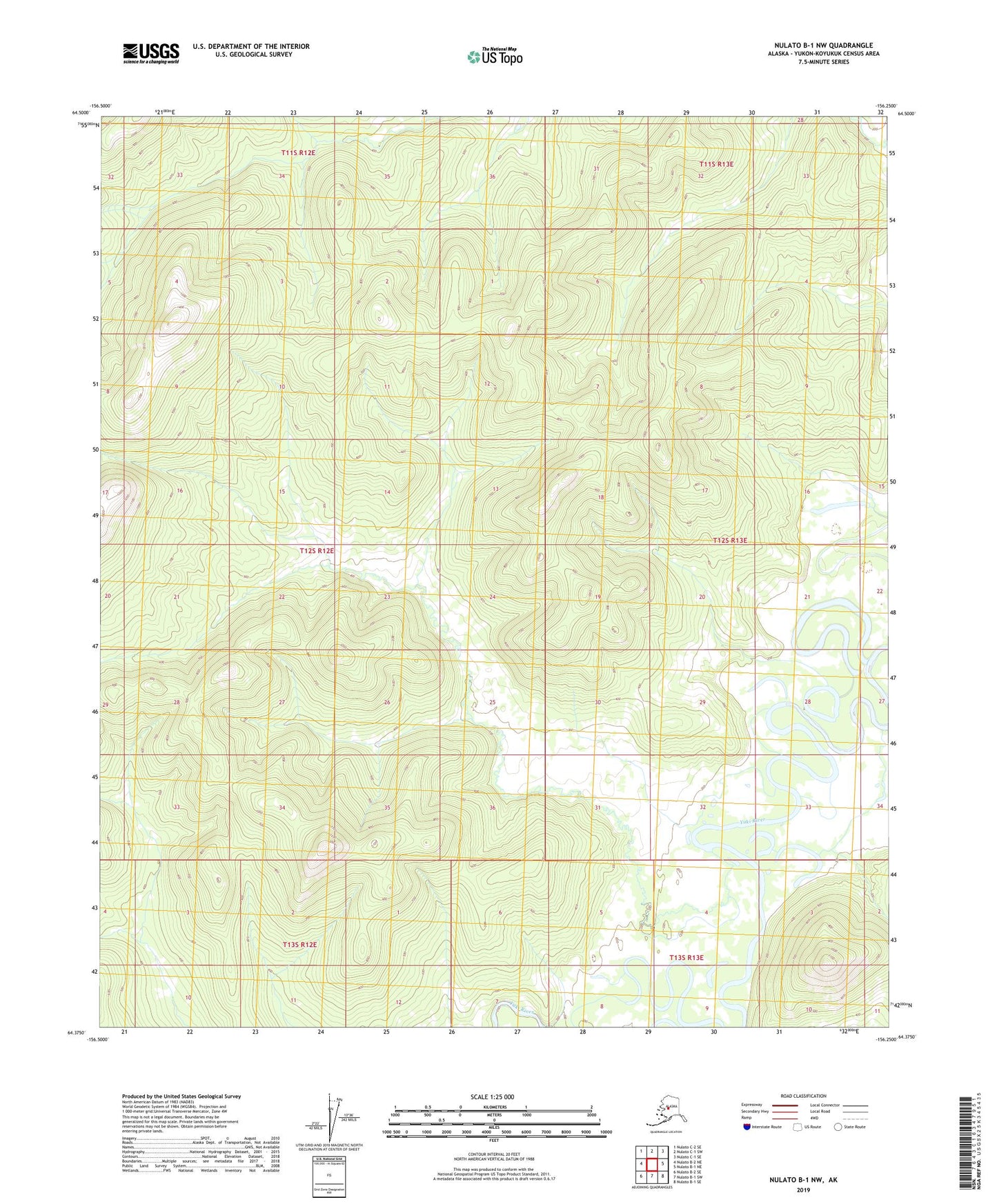 Nulato B-1 NW Alaska US Topo Map Image