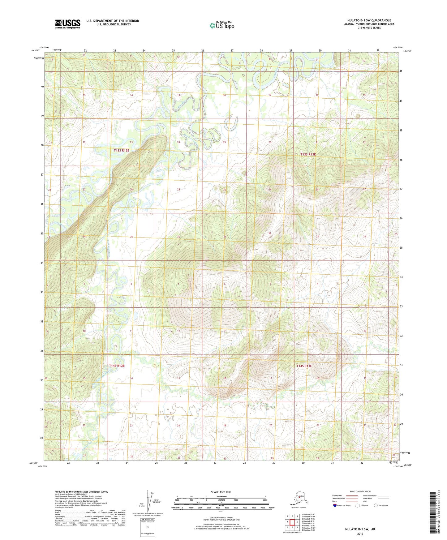 Nulato B-1 SW Alaska US Topo Map Image