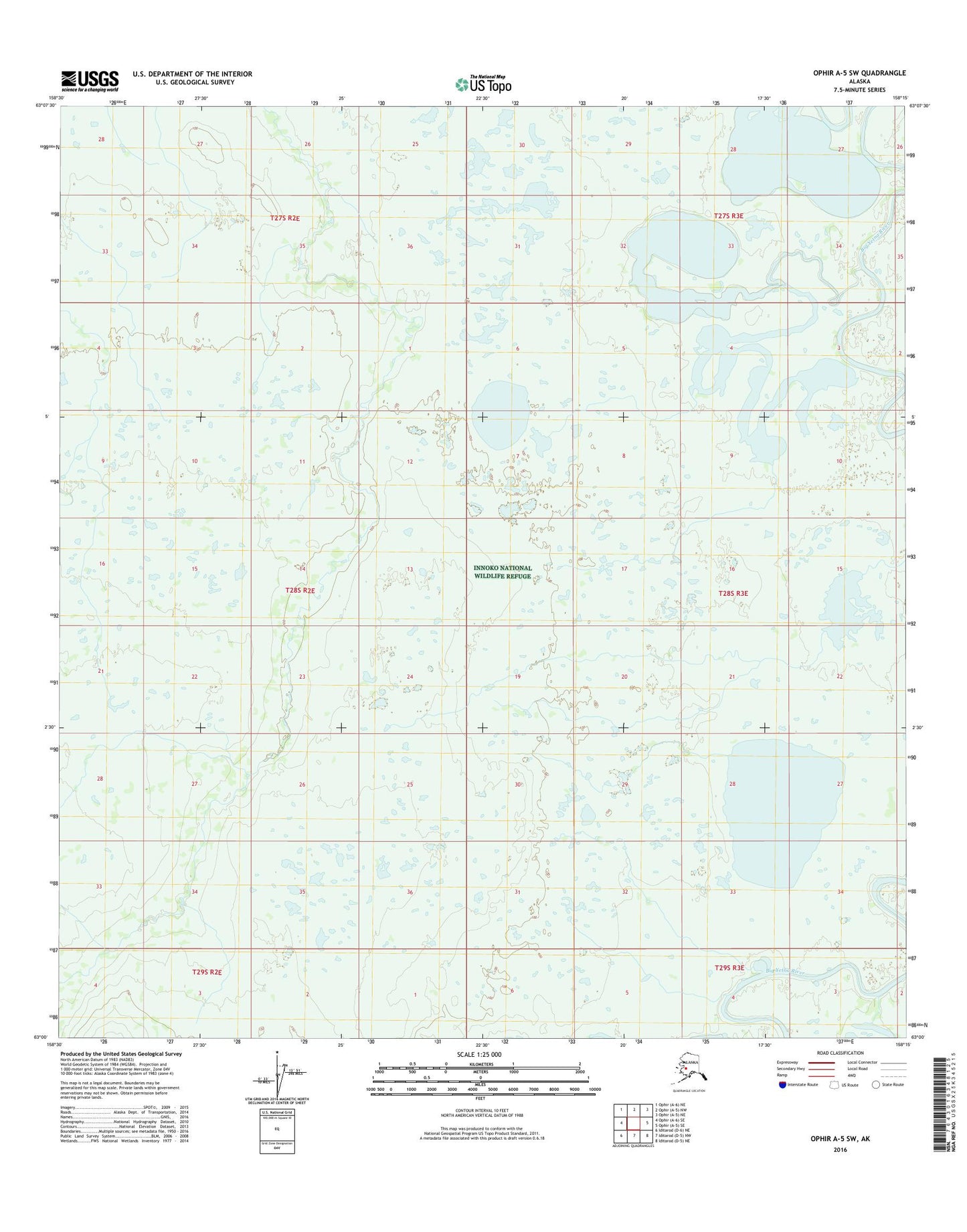 Ophir A-5 SW Alaska US Topo Map Image