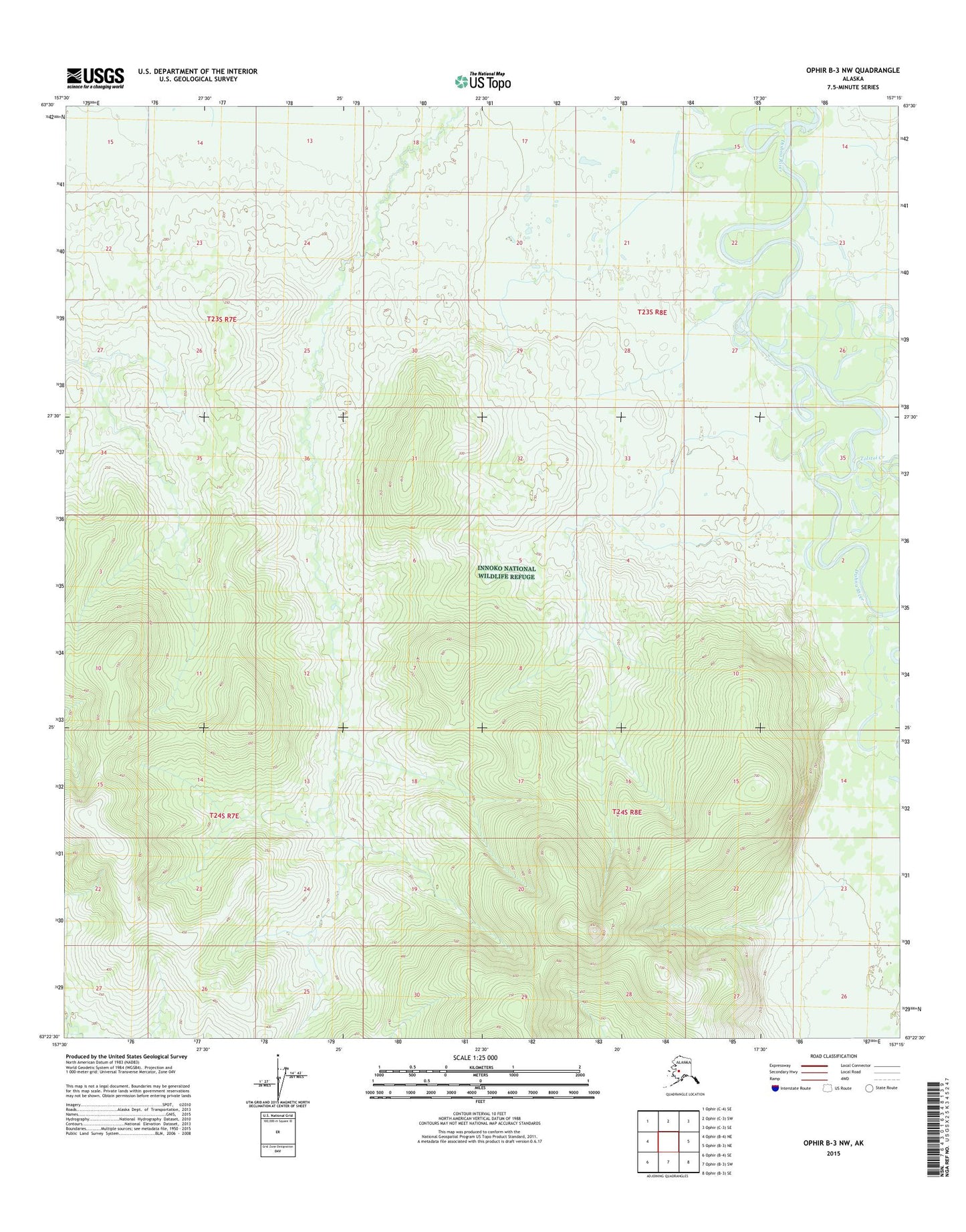 Ophir B-3 NW Alaska US Topo Map Image