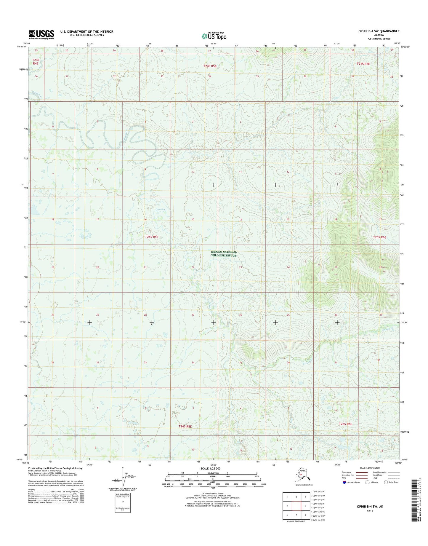 Ophir B-4 SW Alaska US Topo Map Image