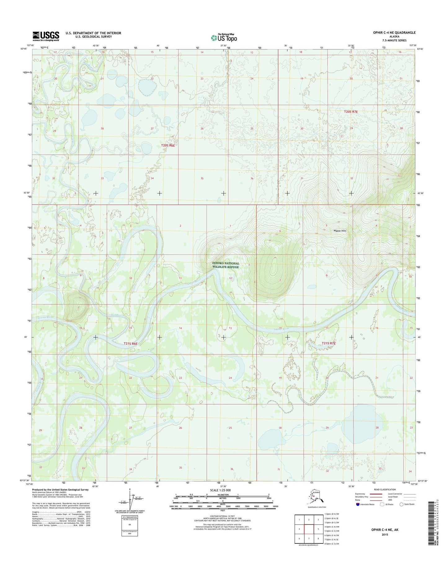 Ophir C-4 NE Alaska US Topo Map Image