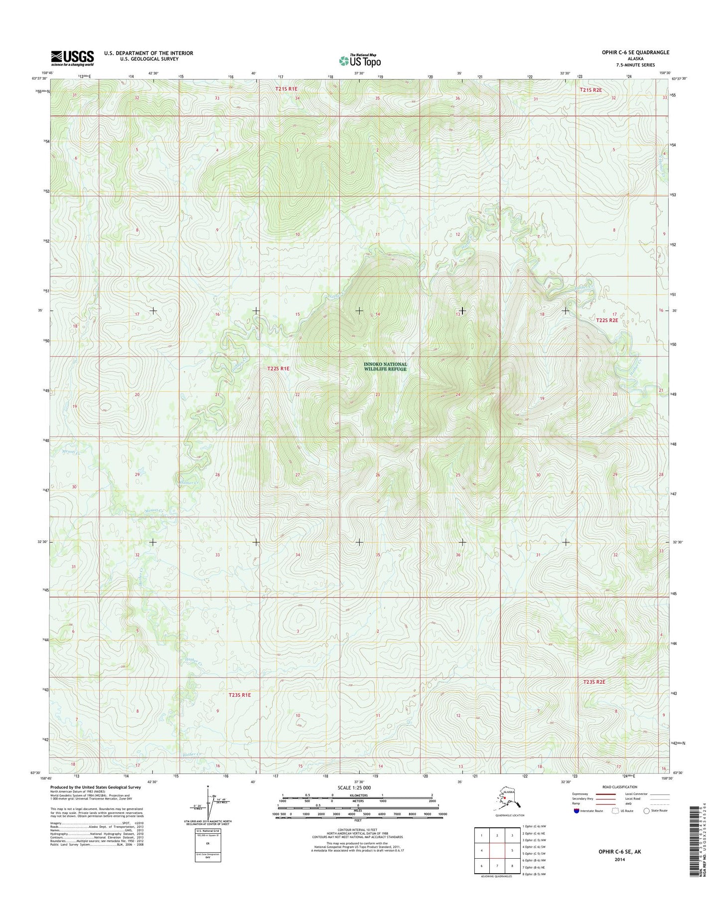 Ophir C-6 SE Alaska US Topo Map Image