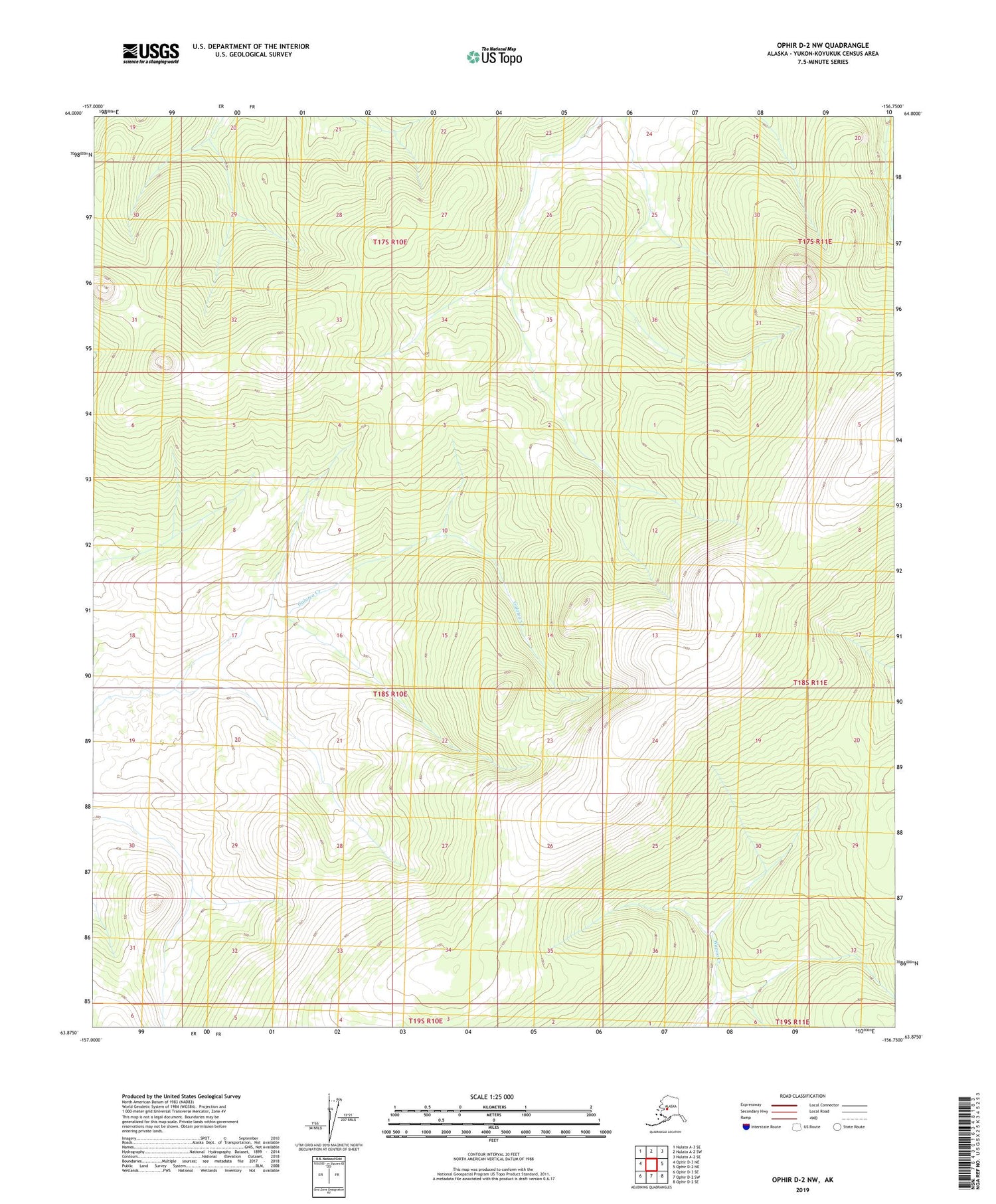 Ophir D-2 NW Alaska US Topo Map Image
