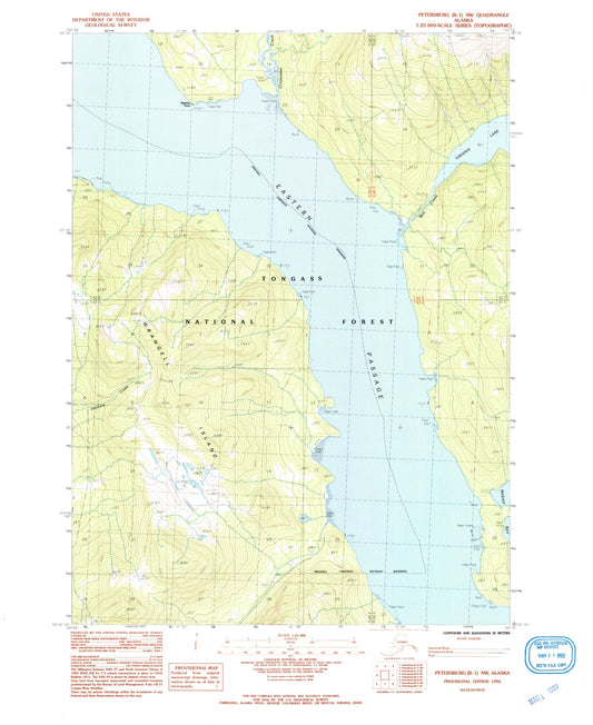 Classic USGS Petersburg B-1 NW Alaska 7.5'x7.5' Topo Map Image